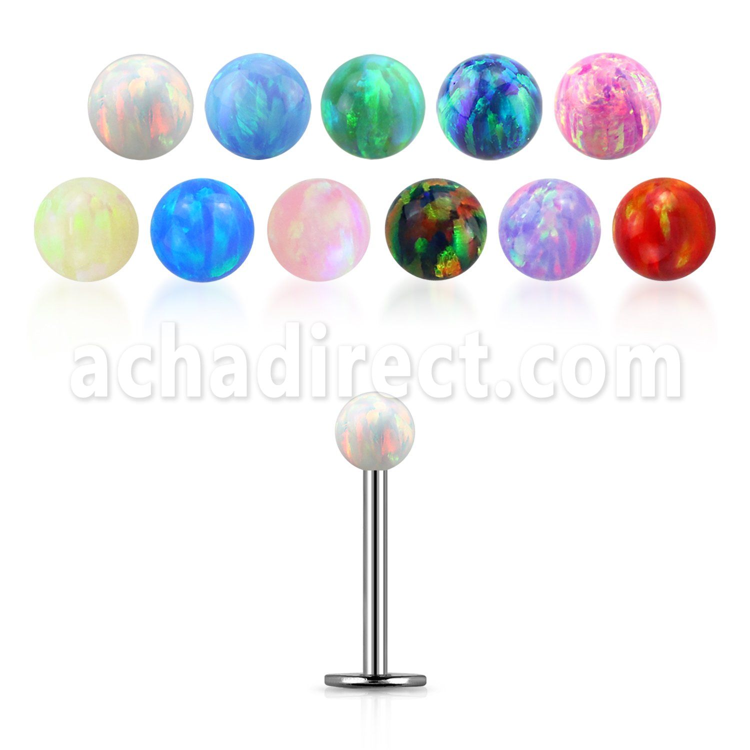 lbop3xs mayorista labret acero 316l bola opalo 3mm distribuidor
