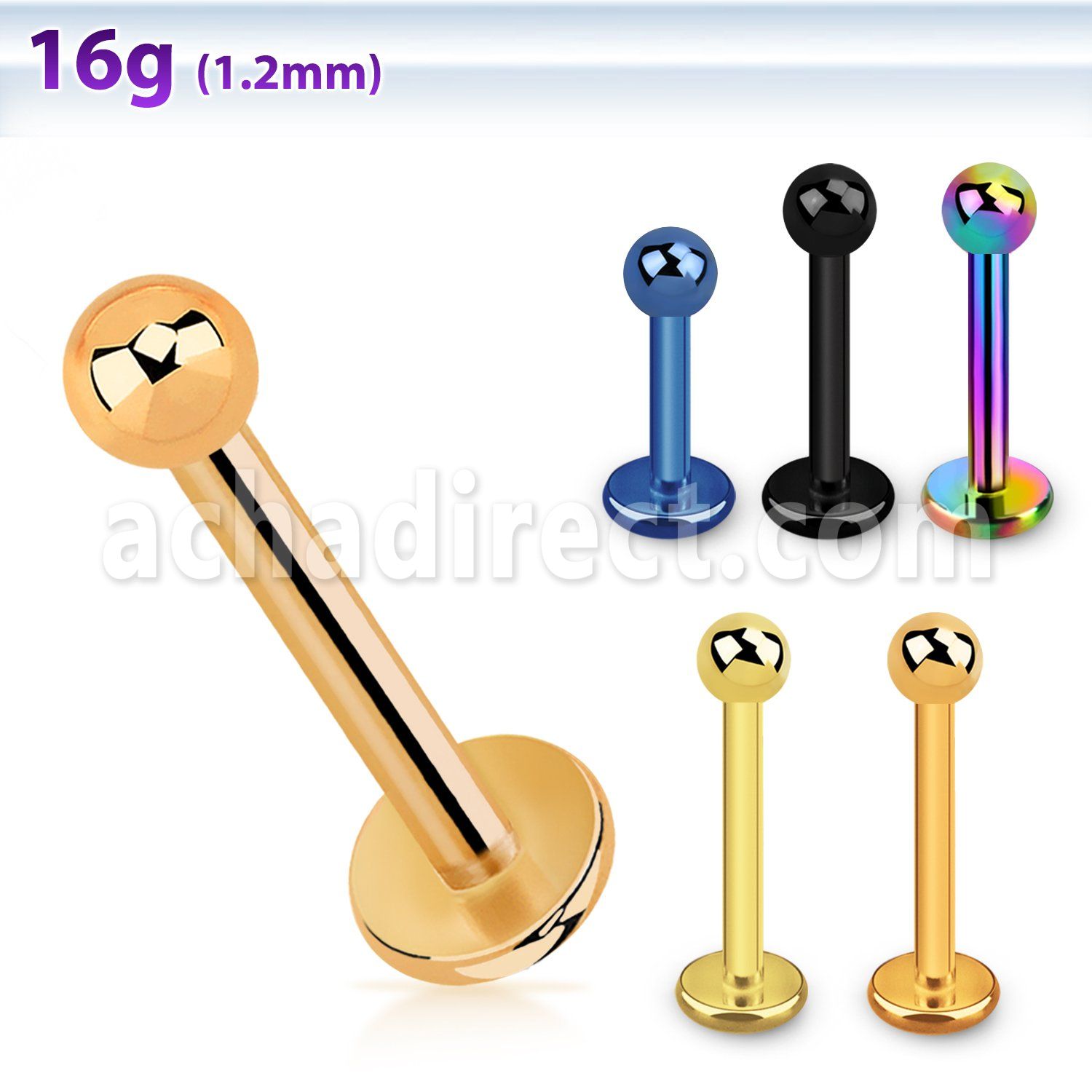 lbtb25 labret acero quirurgico anodizado bola 2 5mm al por mayor