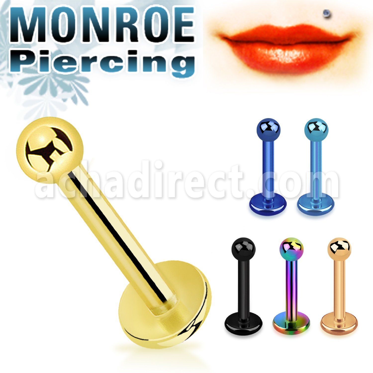 lbtbmc25 piercing monroe acero quirurgico anodizado bola 2 5mm 6mm distribuidor