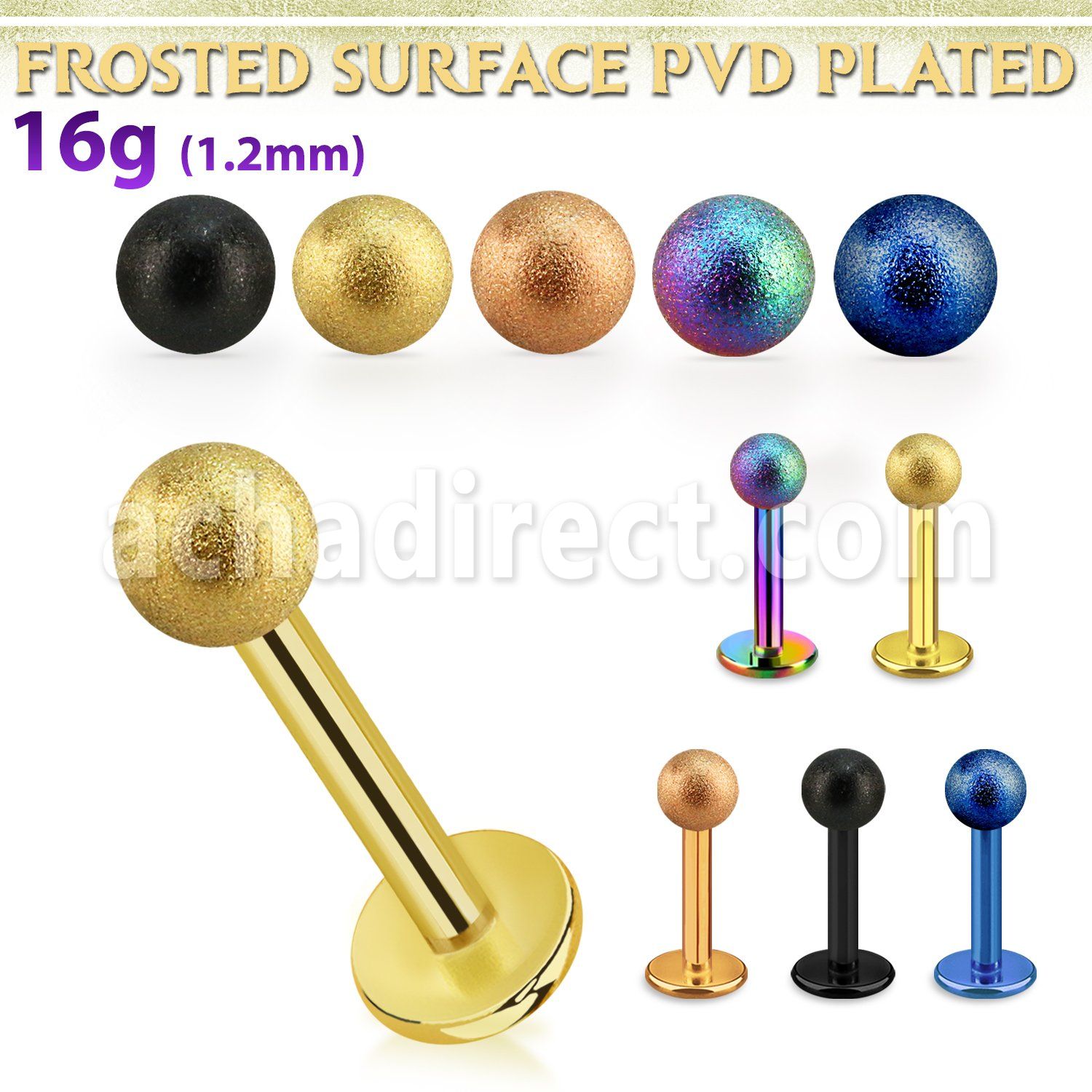 lbtfo3 labret acero 316l anodizado bola acero esmerilado 3mm venta