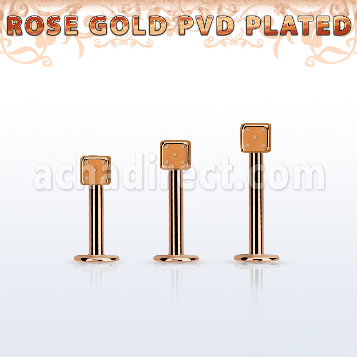 lbttdi25 labret acero 316l pvd oro rosa dado 2 5mm mayorista