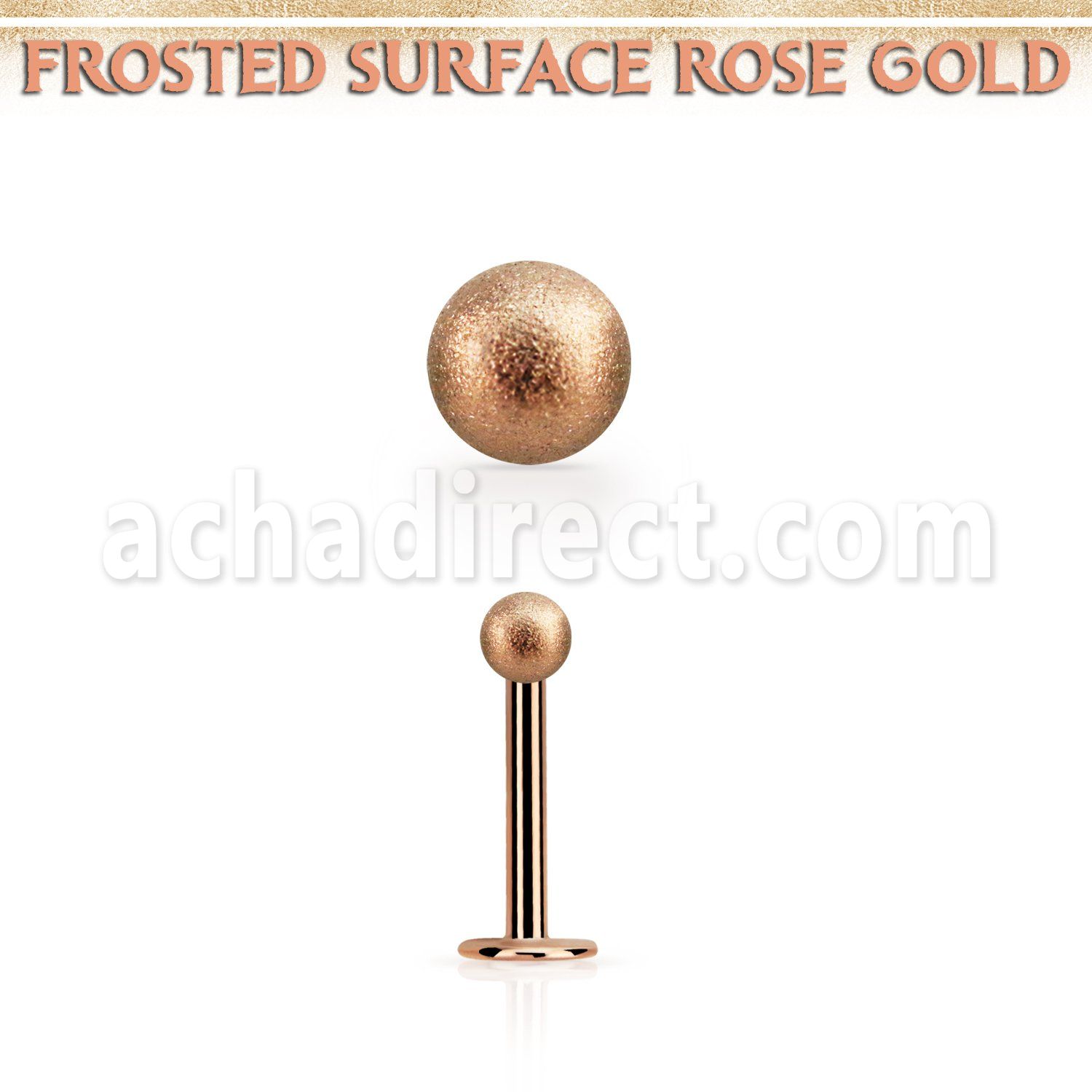 lbttfo3 labret acero 316l oro rosa bola acero esmerilado 3mm mayorista