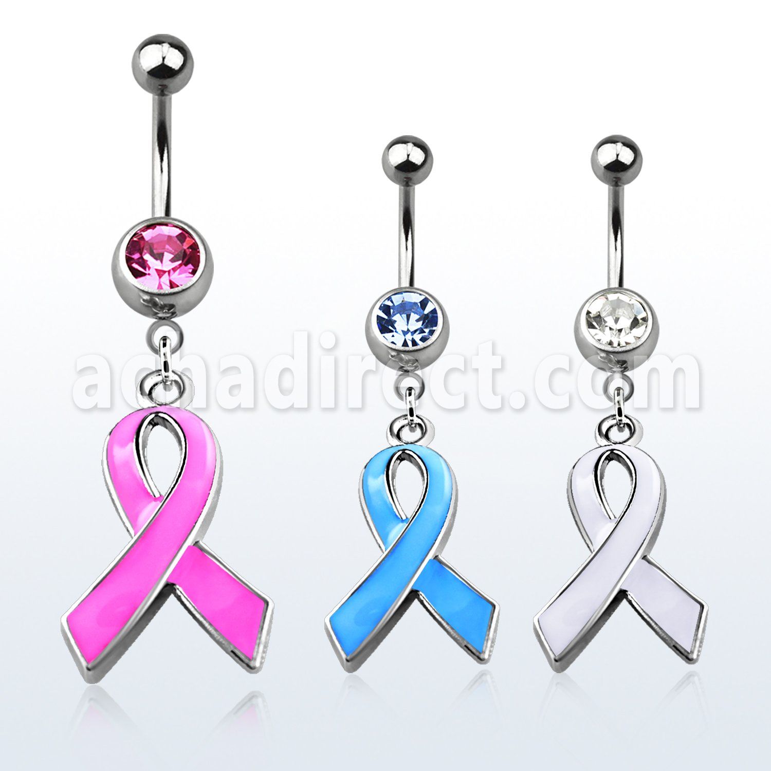 mcd501 piercing ombligo acero quirurgico bola joya bisel 8mm lazo pintado colgado 10mm al por mayor