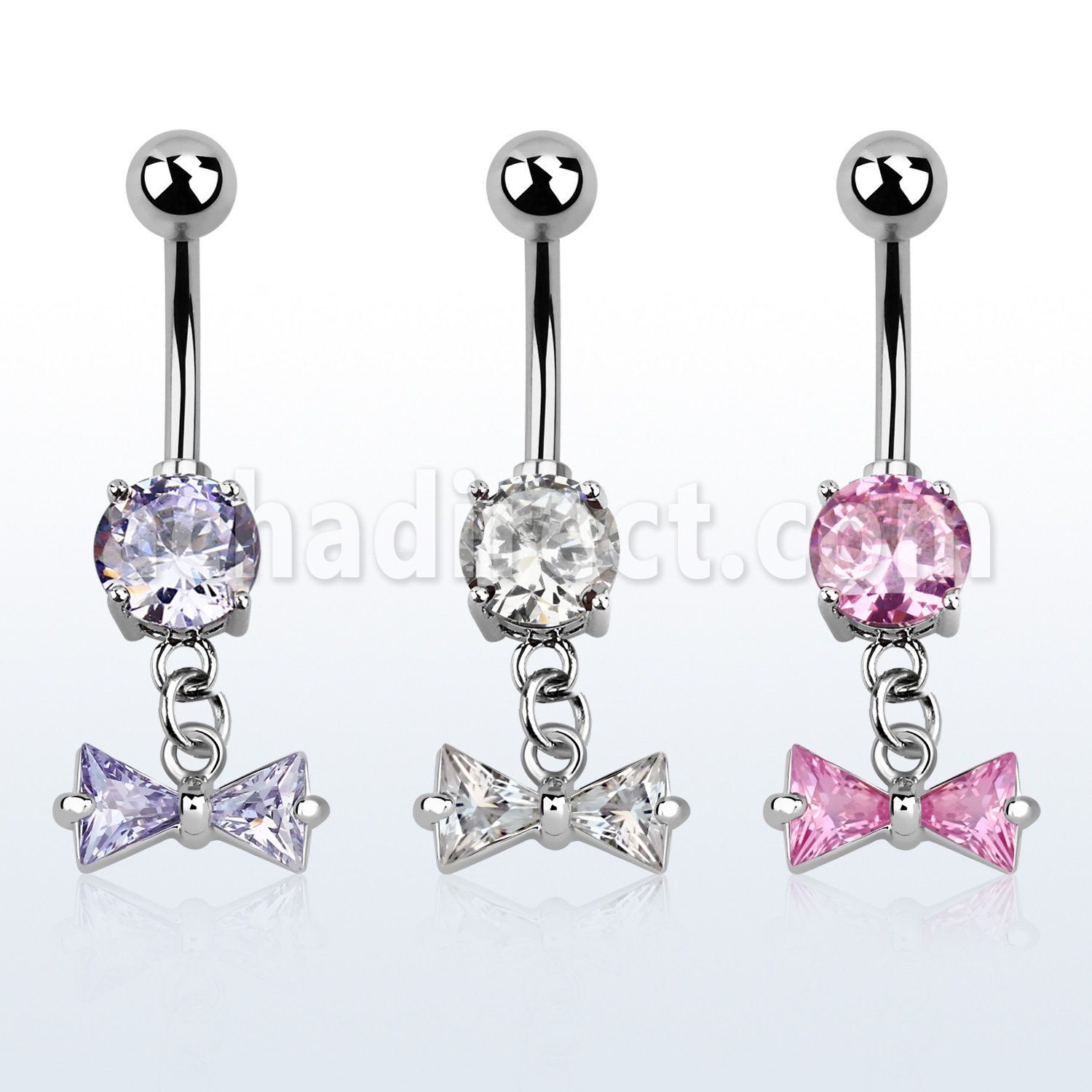 mcdz408 piercing ombligo acero quirurgico zirconia redonda 8mm lazo zirconia colgado al por mayor