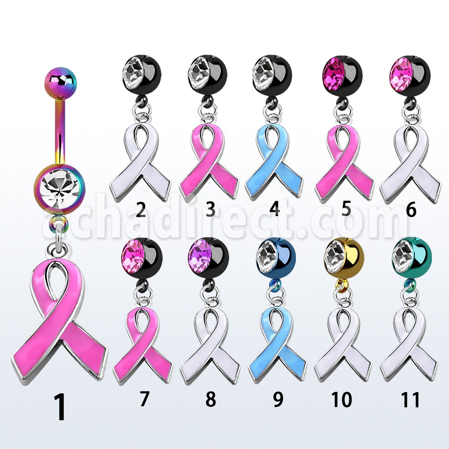 mdk501 piercing ombligo acero quirurgico pvd bola lisa 5mm bola 8mm joya lazo rosa colgado 10mm al por mayor