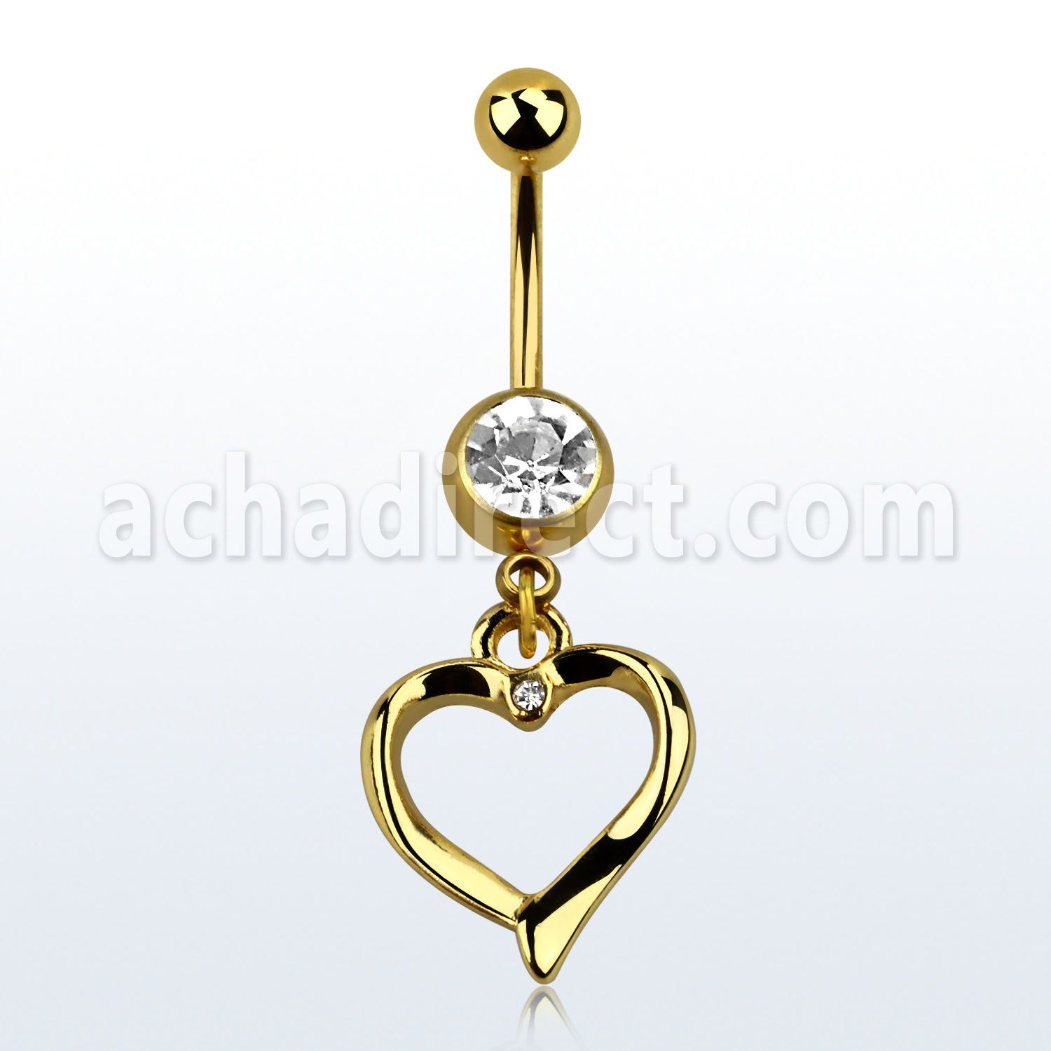 mdk666 piercing ombligo acero quirurgico pvd bola lisa 5mm bola joya 8mm corazon colgado cristal claro 10mm distribuidor