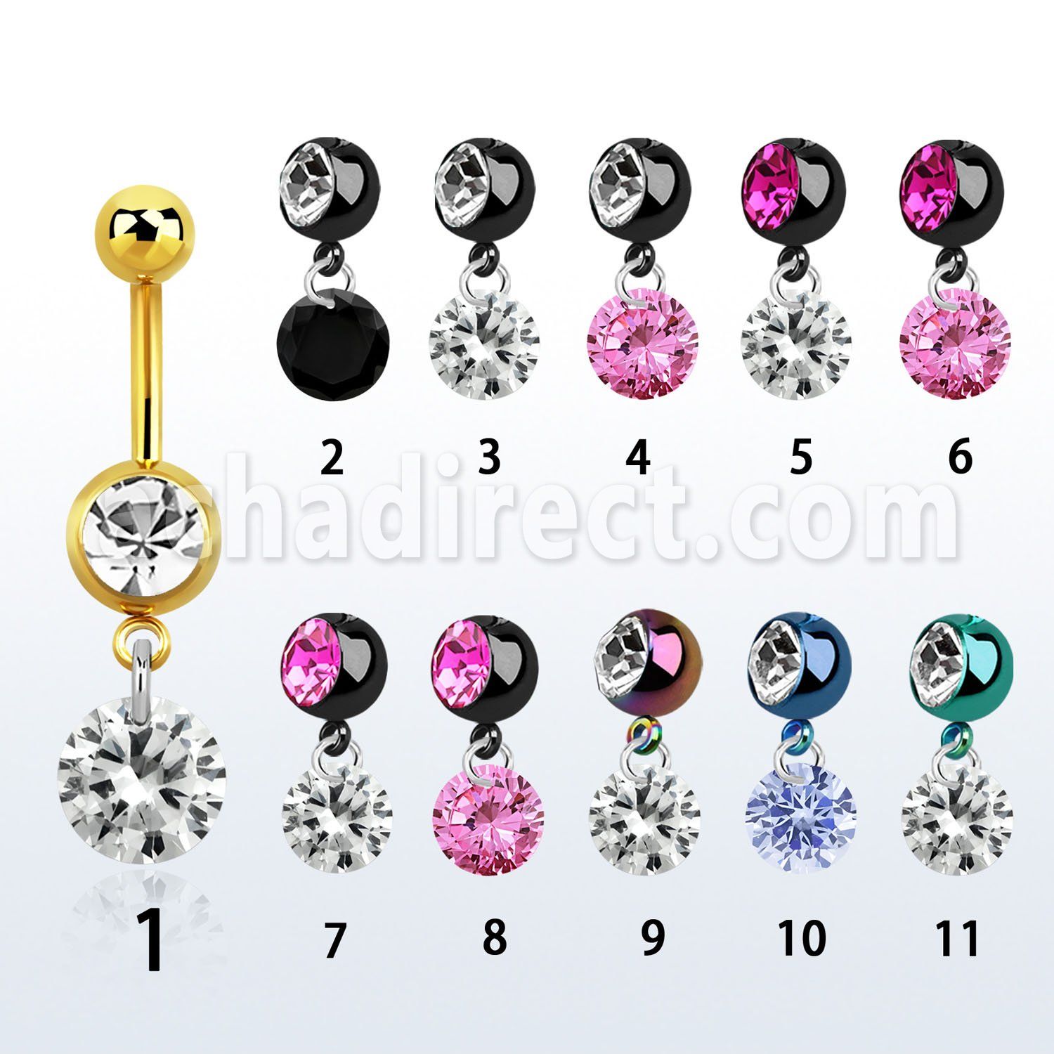 mdkz407 piercing ombligo acero quirurgico pvd bola lisa 5mm bola joya 8mm zirconia redonda 8mm 10mm venta