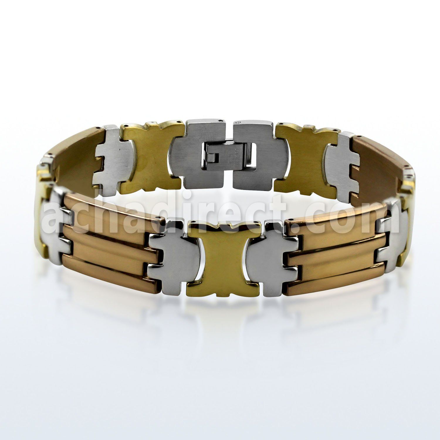 mgcob4 brazalete acero inoxidable uniones color x oro rosa brillo espejo alternativas distribuidor