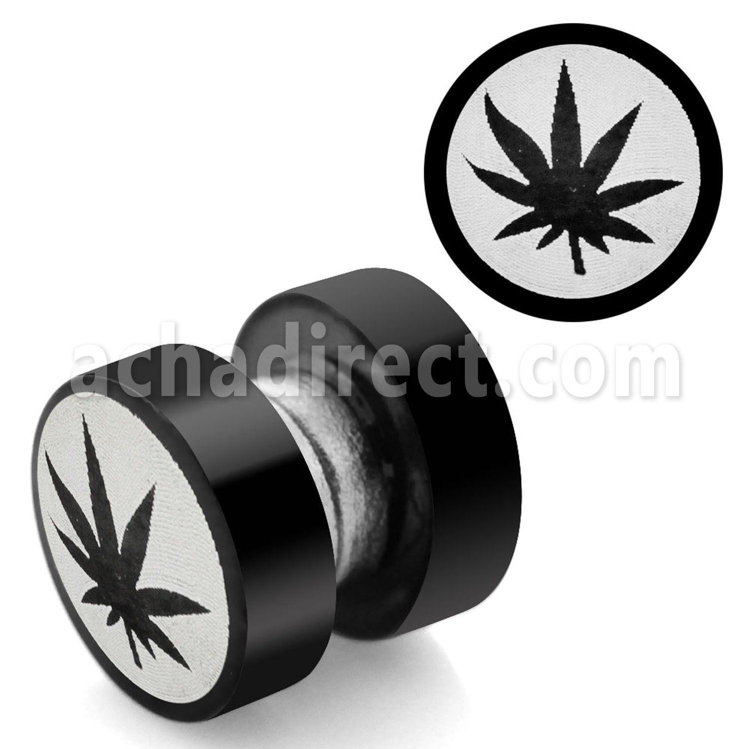 mpls1 plug falso magnetico acero 316l anodizado negro logo marihuana grabado laser 8mm mayorista