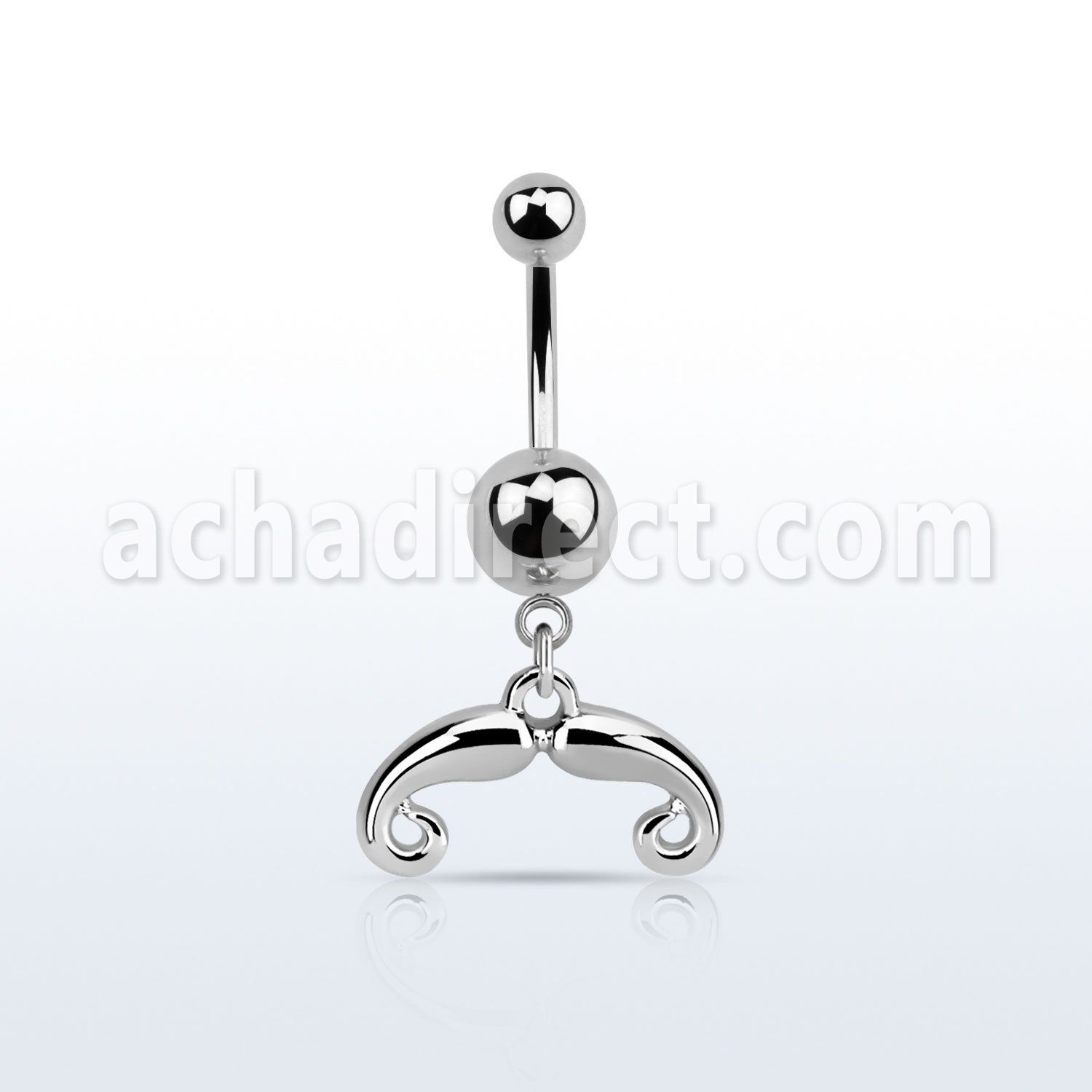 msd516 piercing ombligo acero quirurgico bolas acero liso 5 8mm bigote estilo frances colgado distribuidor mayorista