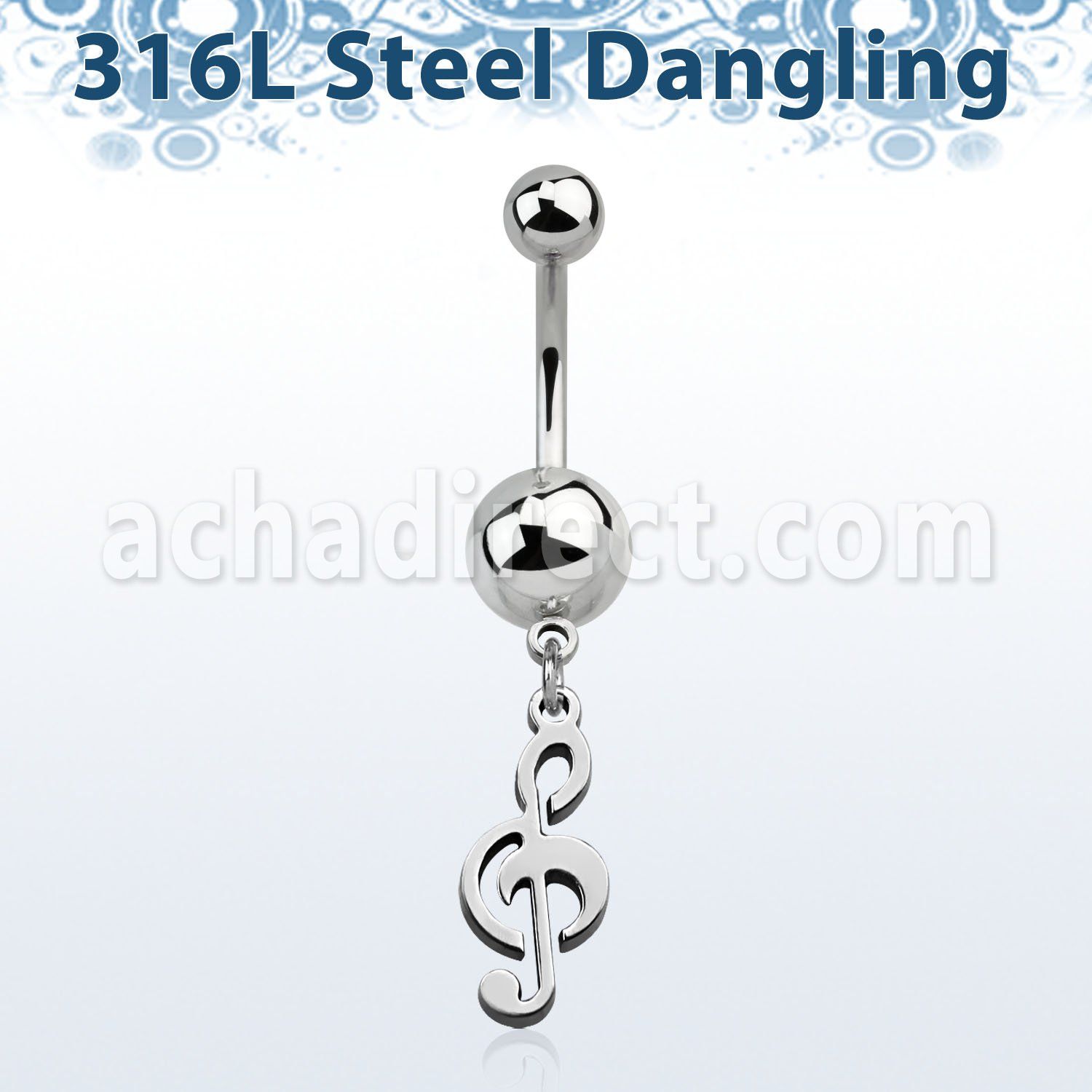 msd709 piercing ombligo acero quirurgico bolas acero liso 5 8mm nota musical mayorista