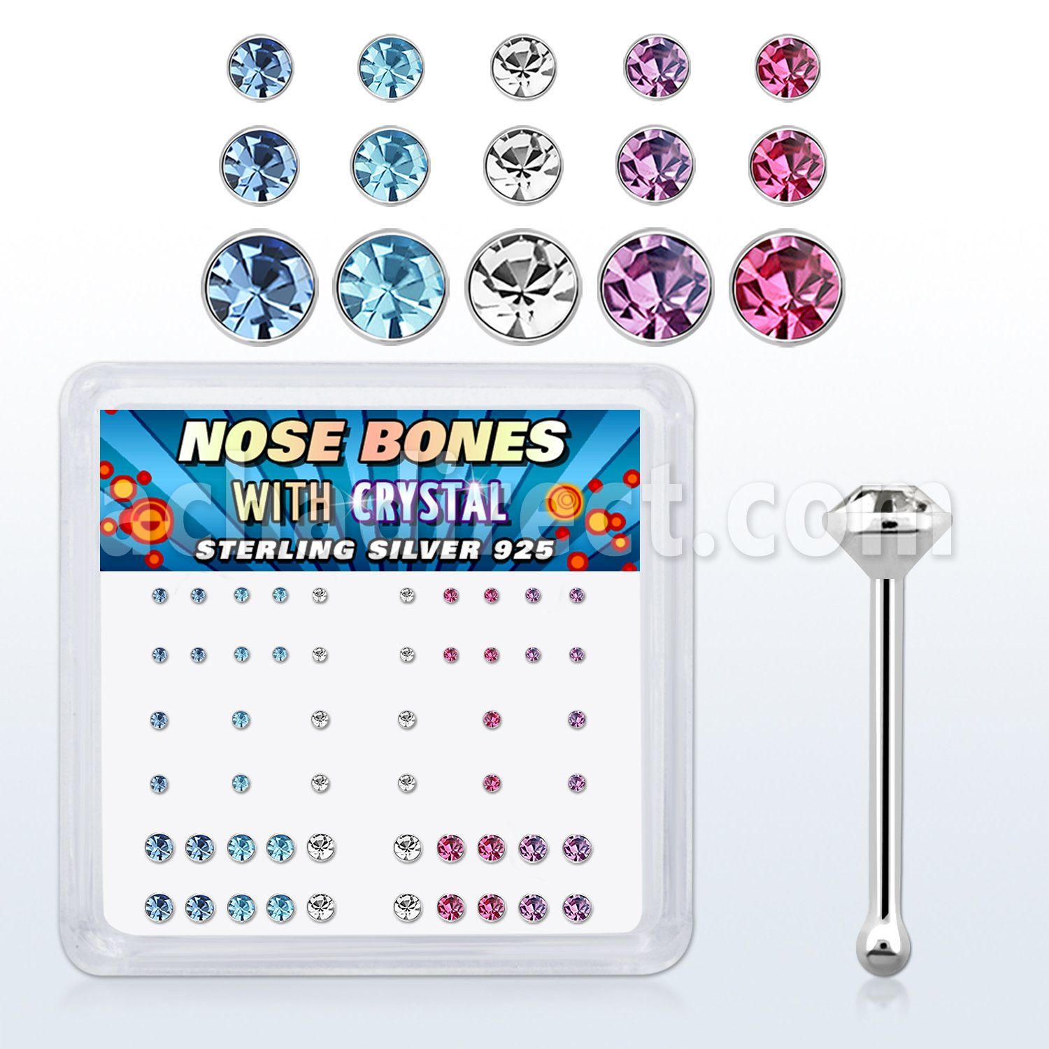 nbbxmm2 caja piercing nariz hueso plata esterlina 0 6mm cristal redondo 1.4 1.5 2mm distribuidor