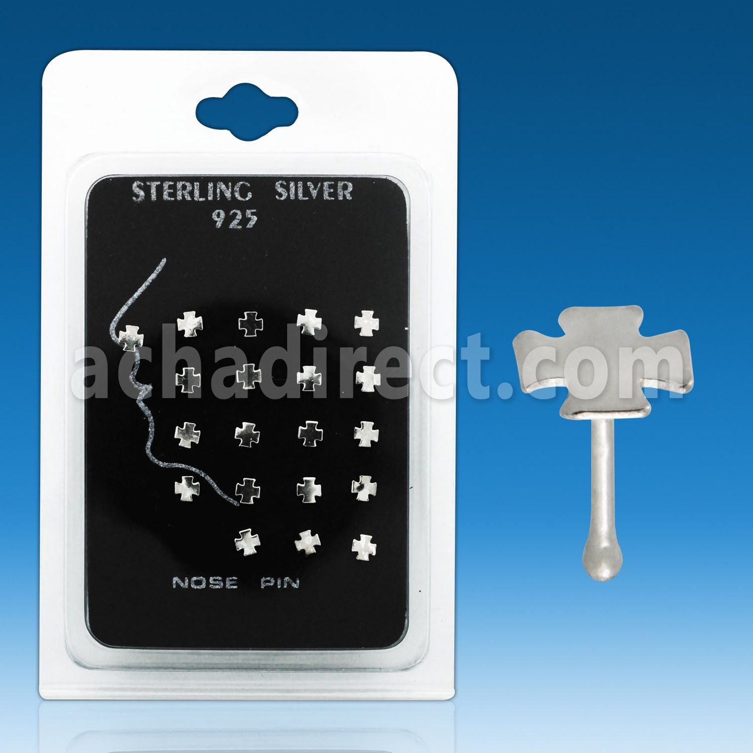 nbcopk caja display 20 piercing nariz hueso plata esterlina 925 0 6mm cruz plata lisa venta