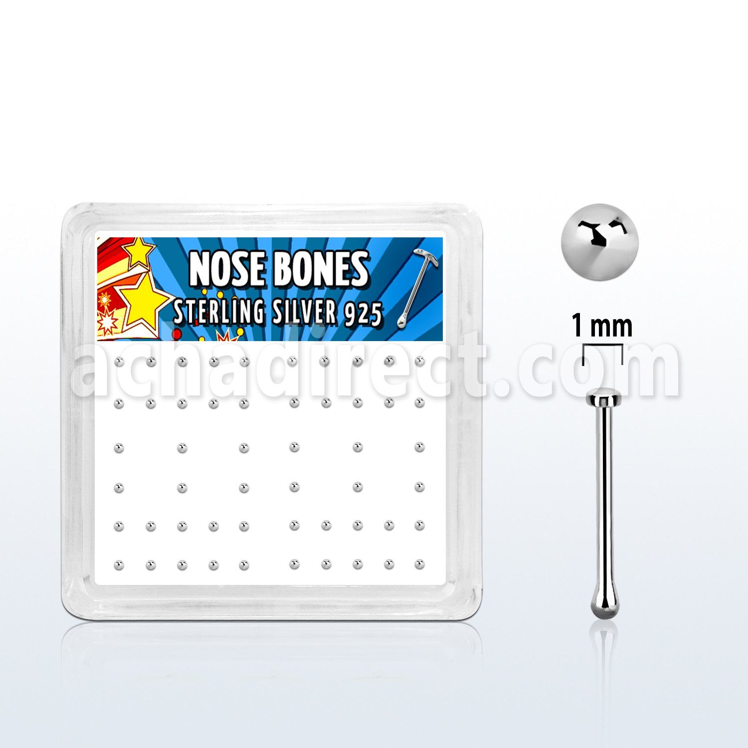 nbmx5 caja 52 plata 925 piercing nariz hueso 0 6mm redonda 1mm distribuidor mayorista