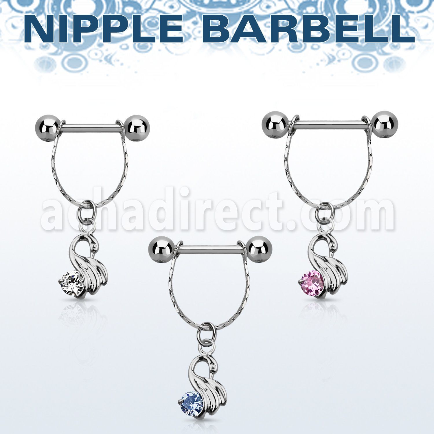 npdl24 banana pezon acero quirurgico bolas 5mm conectadas cisne redonda zirconia distribuidor