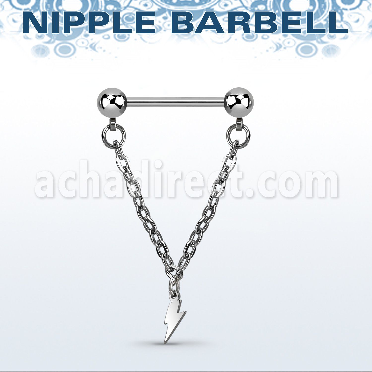 npdl43 barbell pezon acero quirurgico bolas 5mm conectadas traves colgante acero liso rayo al por mayor