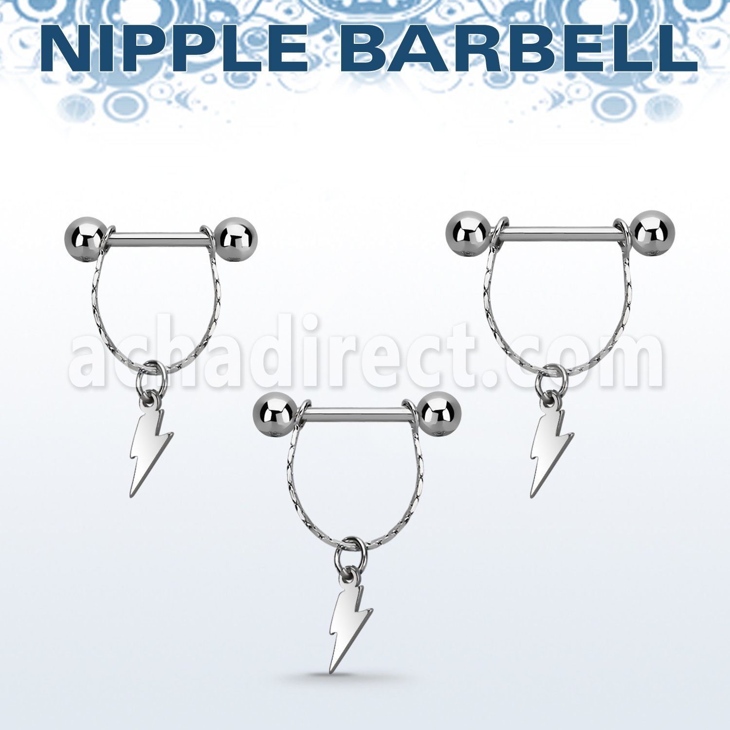 npdl44 barbell pezon acero quirurgico bolas 5mm conectadas traves colgante acero liso rayo distribuidor
