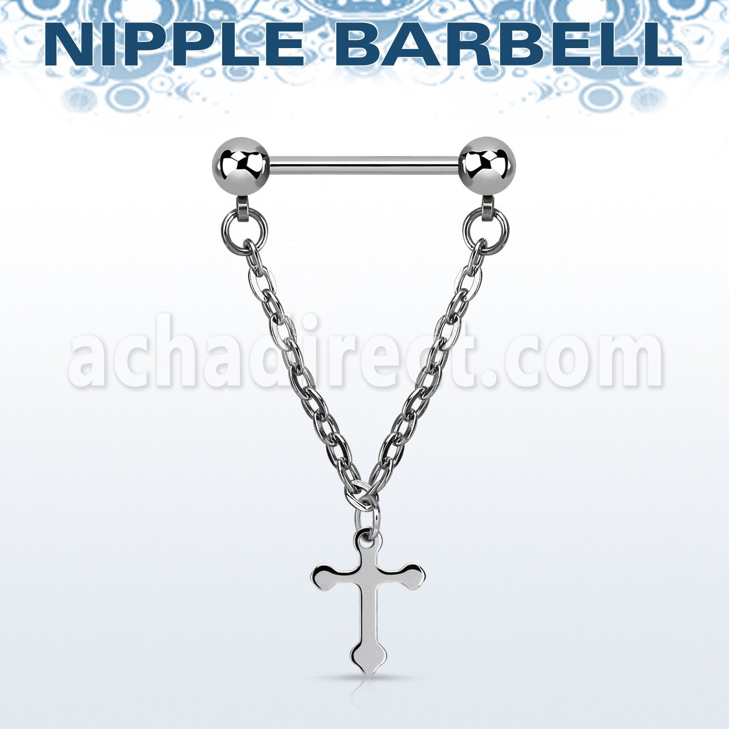 npdl5 banana pezon acero quirurgico bolas 5mm conectadas cruz acero distribuidor mayorista