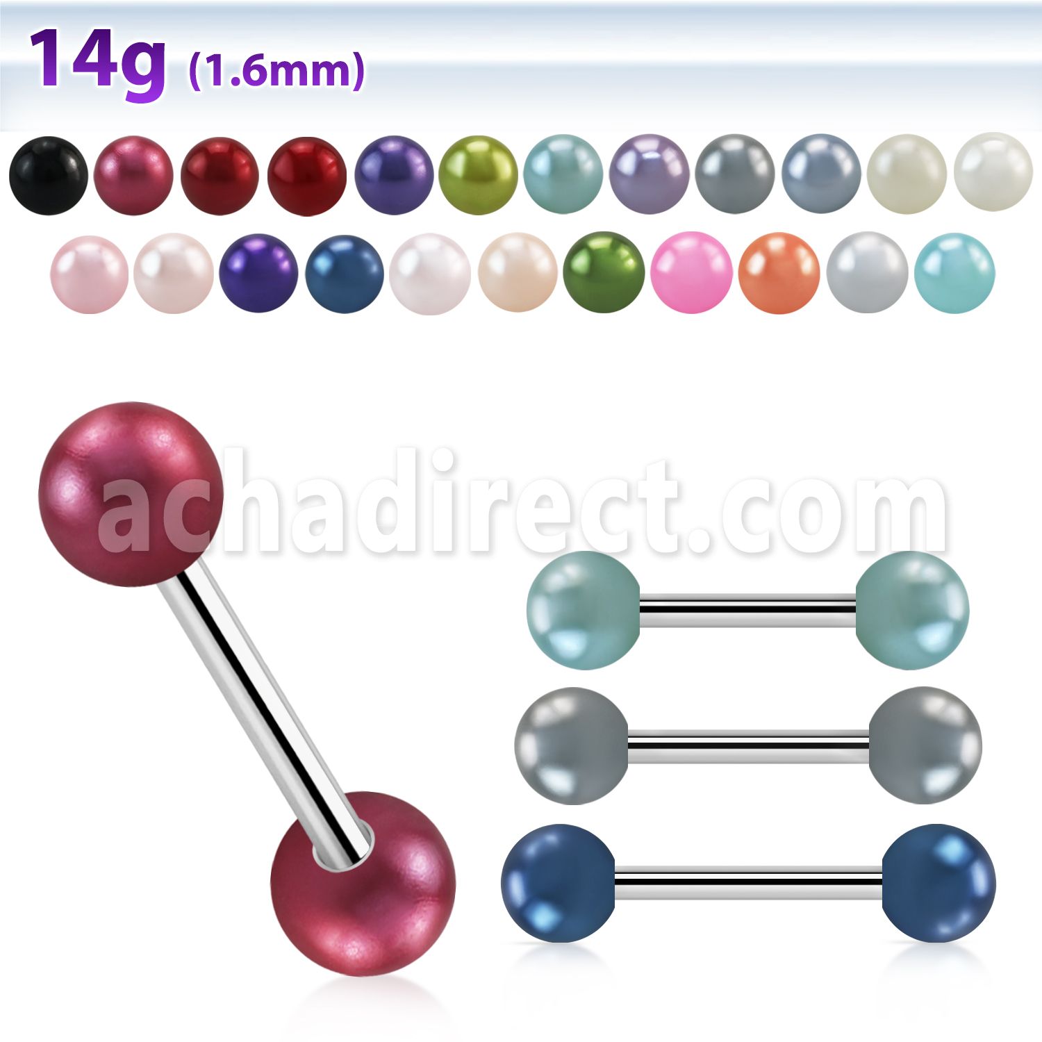 nppr5 316l steel barbell pearl balls 5mm