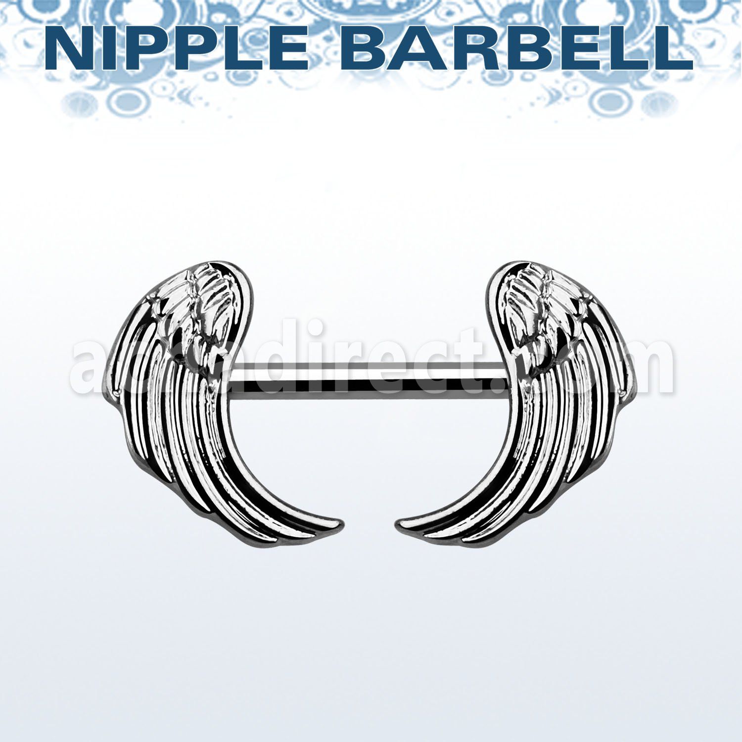 npsh15 barbell pezon acero quirurgico alas plateadas rodio distribuidor