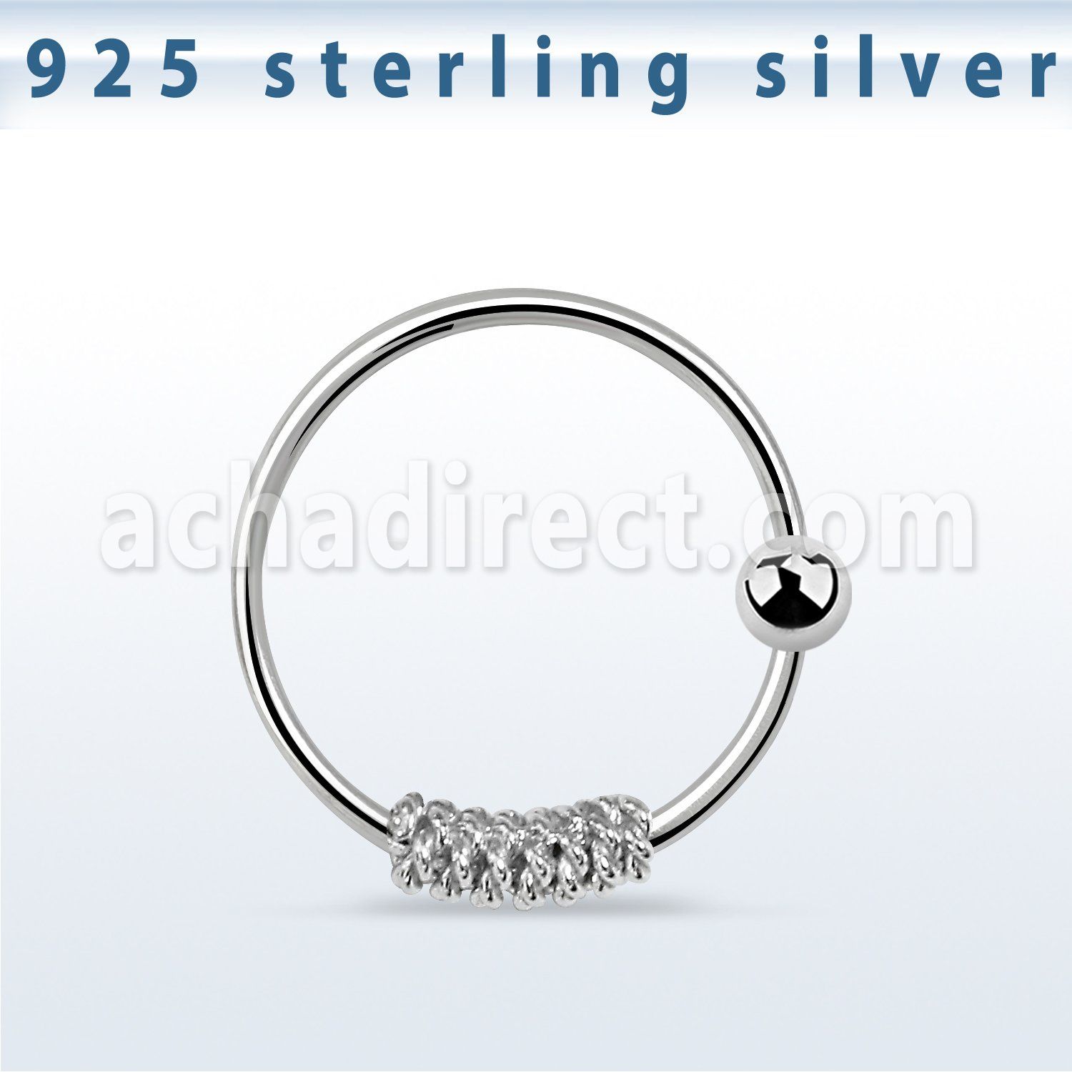 nr21 aro nariz plata esterlina alambre espiral bola fija 2mm 10mm distribuidor mayorista