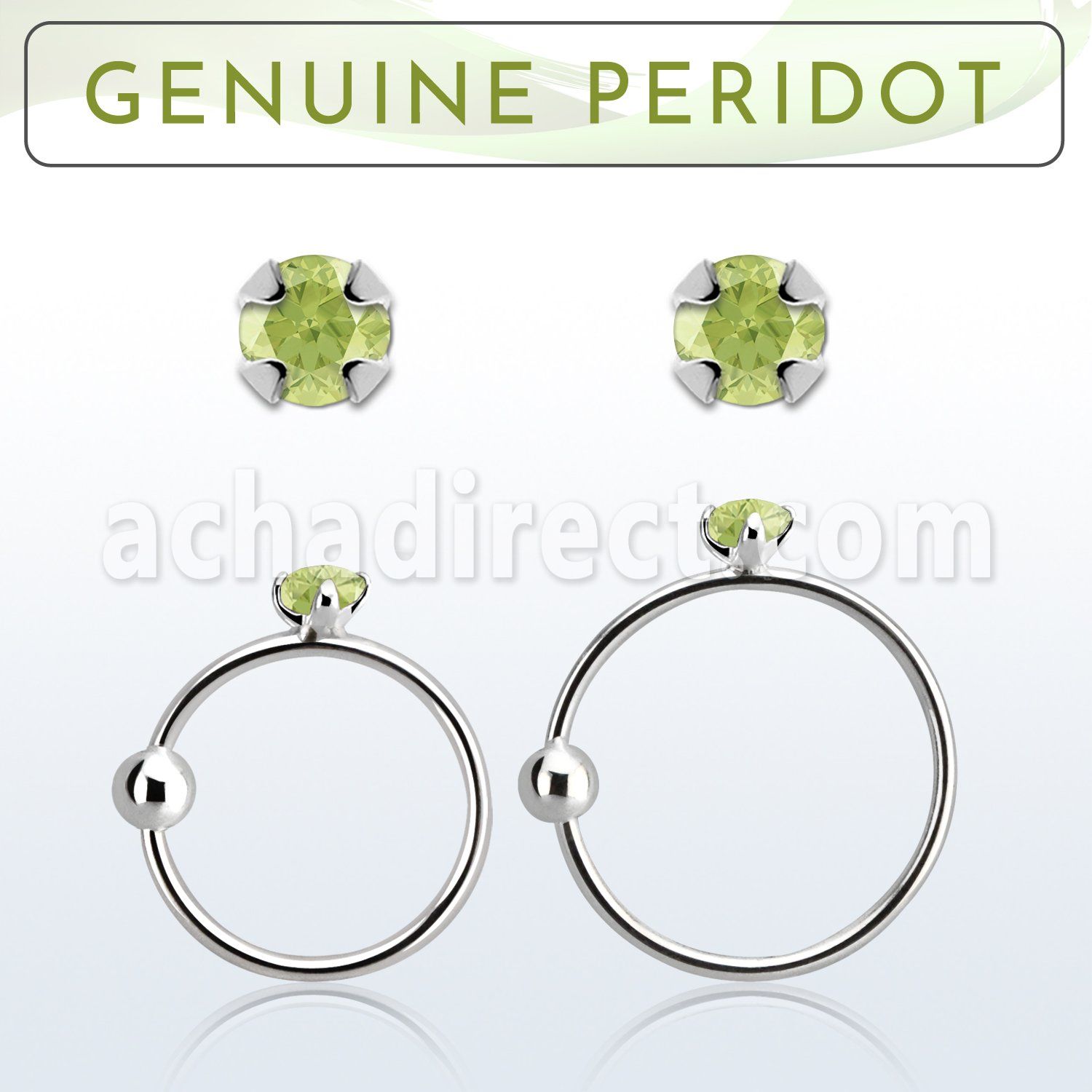 nrge4 aro nariz plata 925 0 6mm bola peridoto 2mm distribuidor