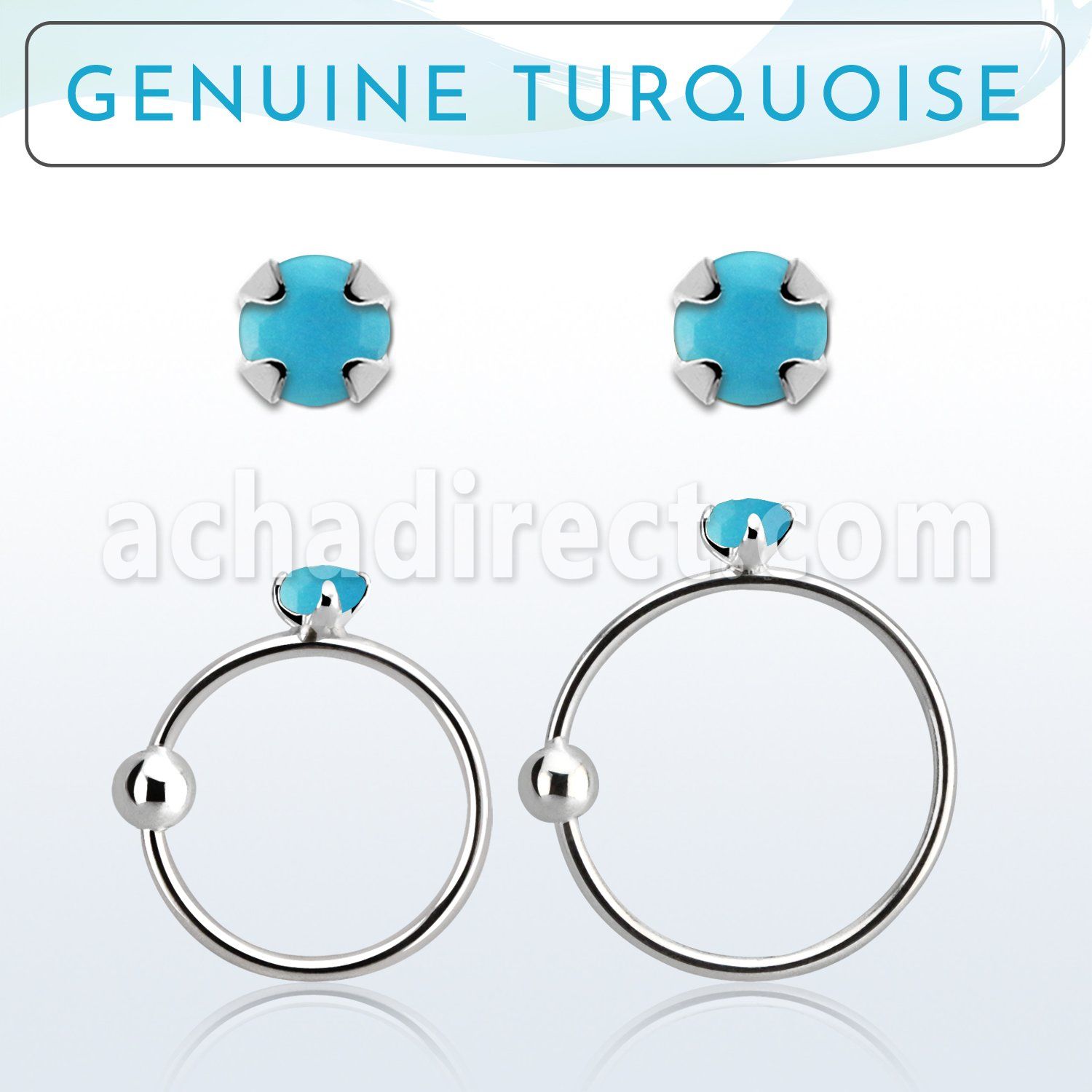 nrge7 aro nariz plata 925 0 6mm bola cierre turquesa redonda 2mm venta