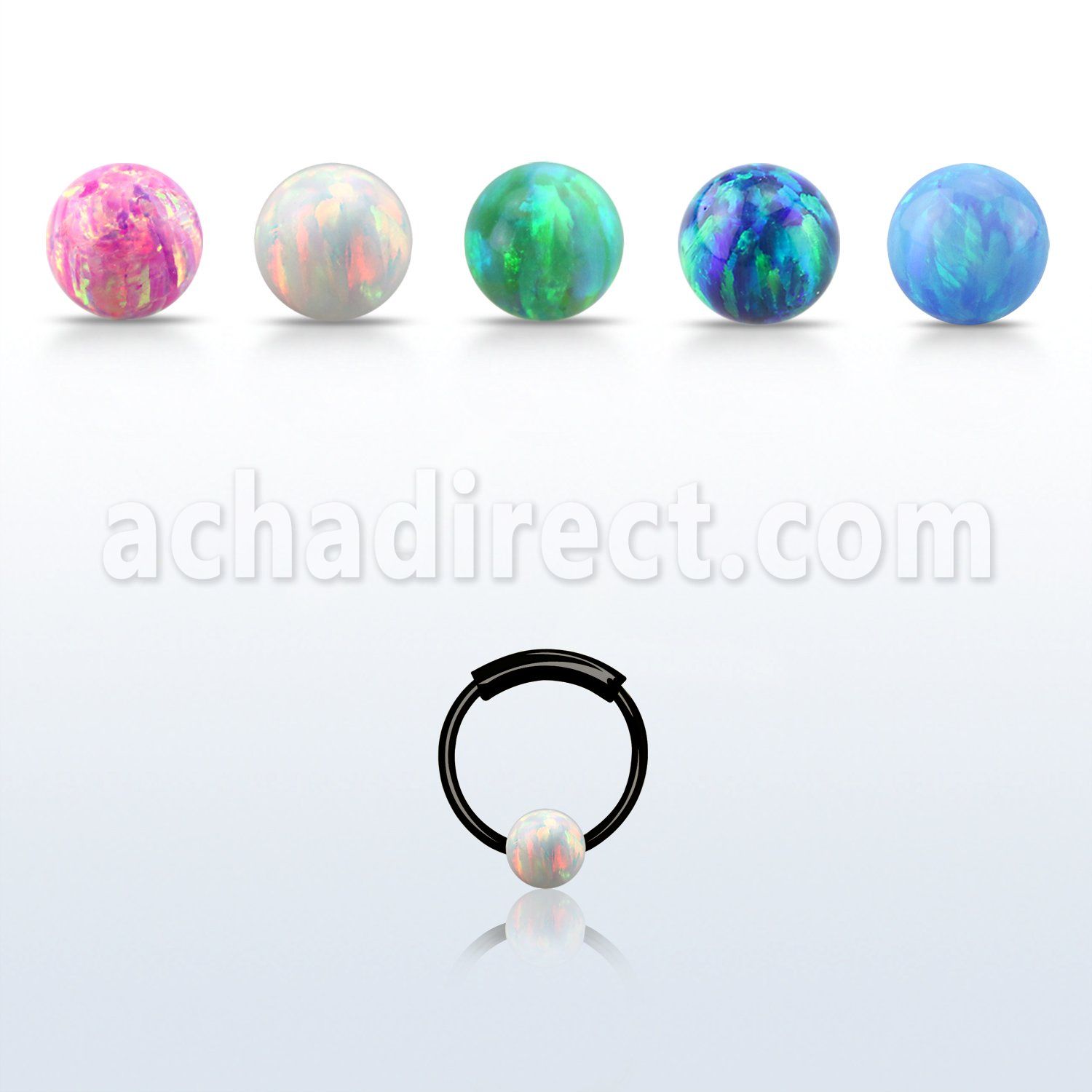 ns01blo aro nariz continuo plata esterlina negro 0 6mm bola opalo 3mm 8mm distribuidor