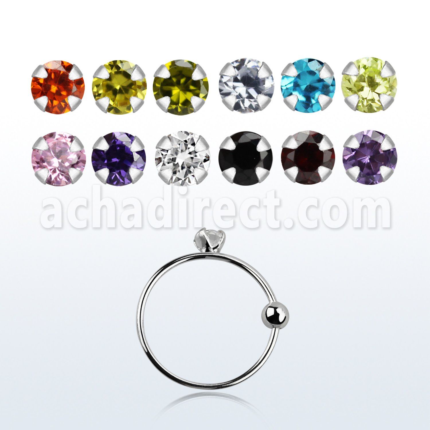 ns05z2m aro nariz plata 925 0 6mm bola cierre zirconia redonda 2mm 8mm venta