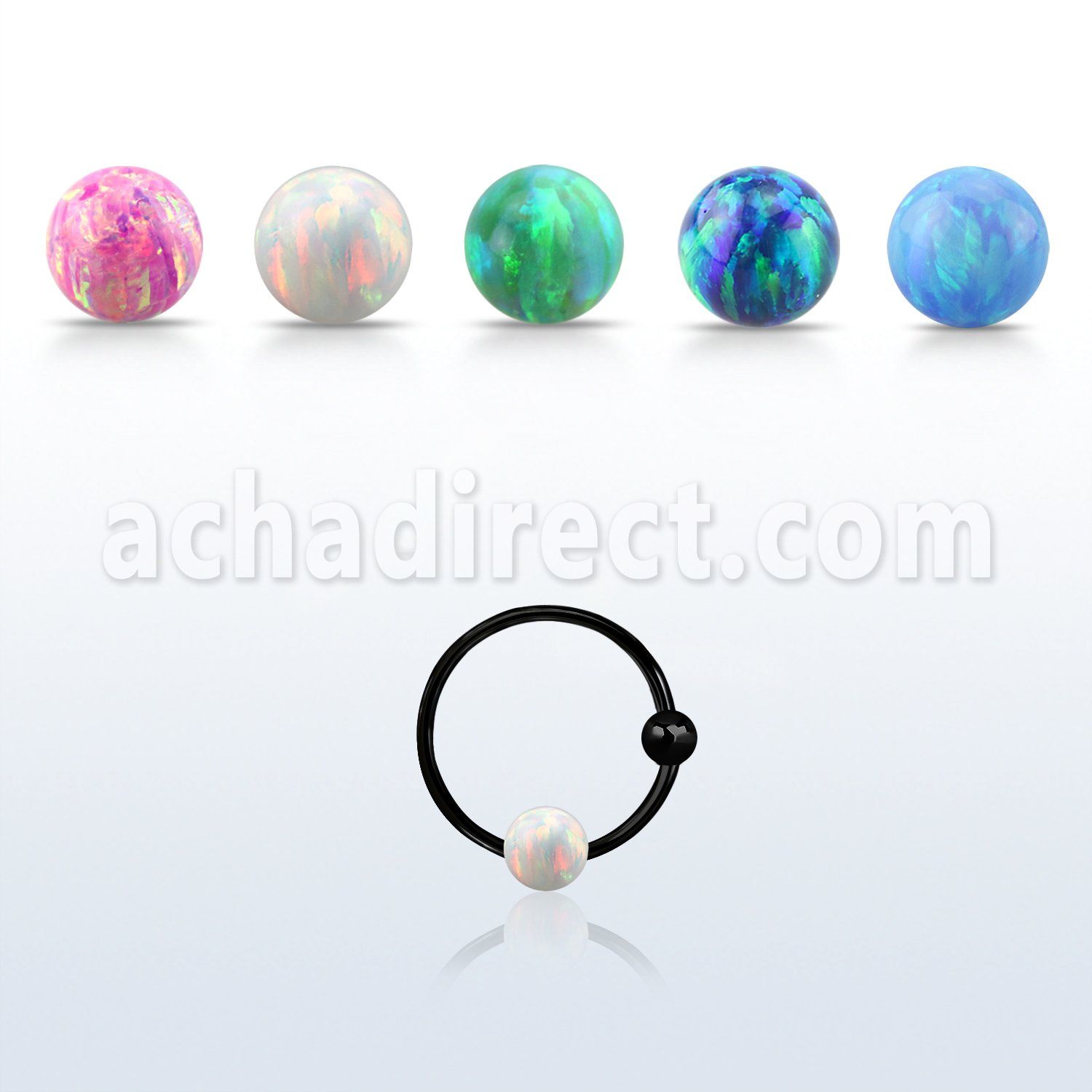 ns06blo aro nariz plata esterlina negro 0 6mm bola bola opalo 3mm 10mm al por mayor