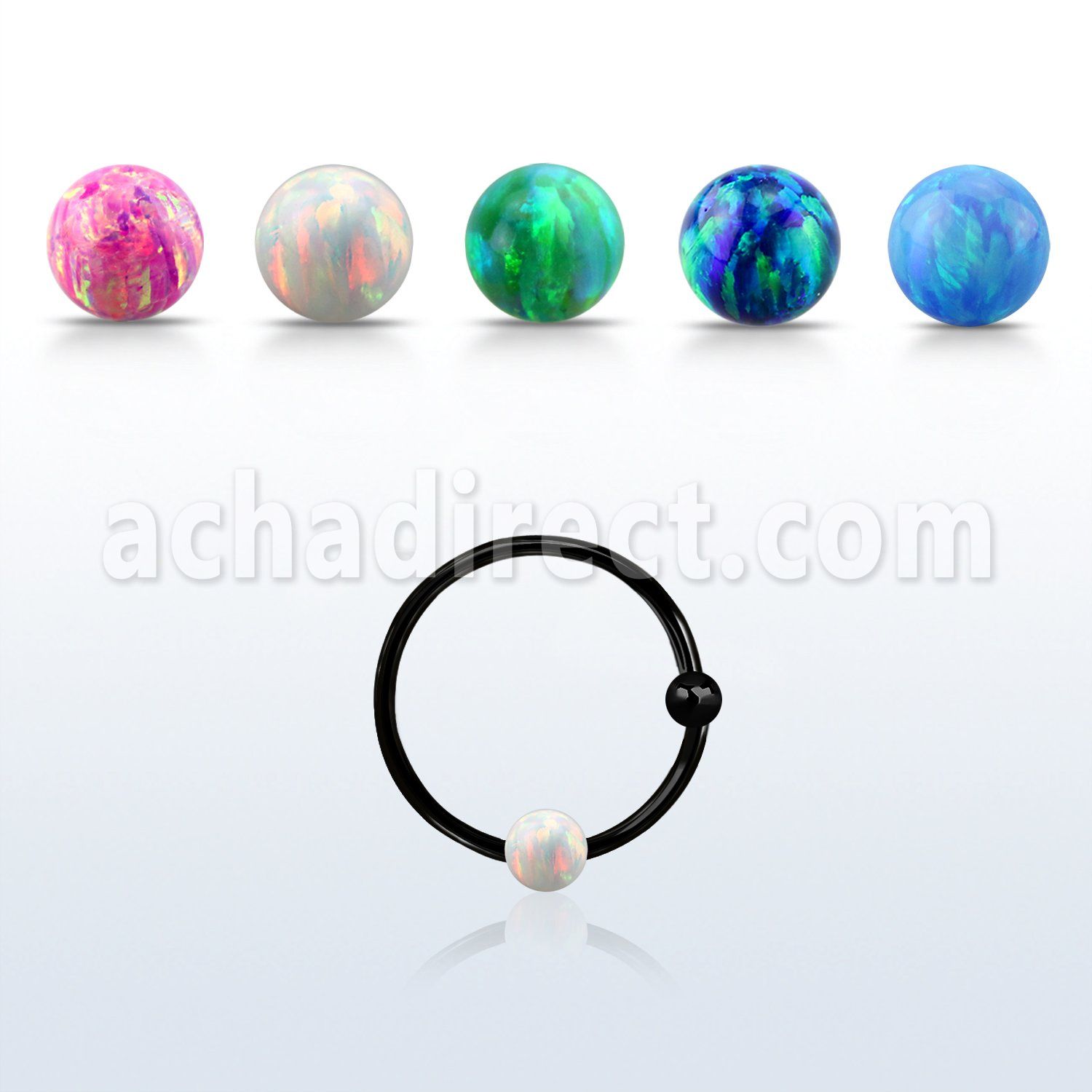 ns07blo aro nariz plata esterlina negro 0 6mm bola bola opalo 3mm 12mm distribuidor