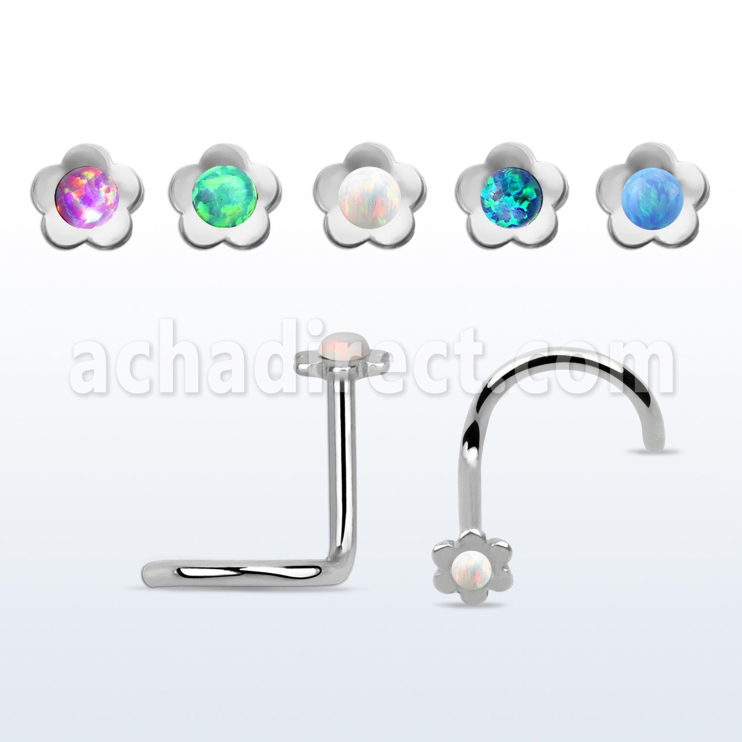 nscflop piercing nariz l acero quirurgico flor opalo redondo centro 1 5mm mayorista