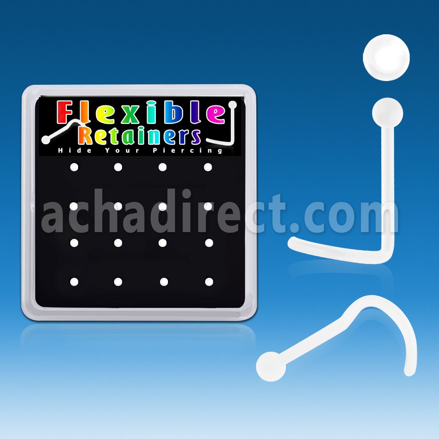 nscrtx16 caja 16 retainers piercing nariz l bio flexible transparente bola 2mm venta