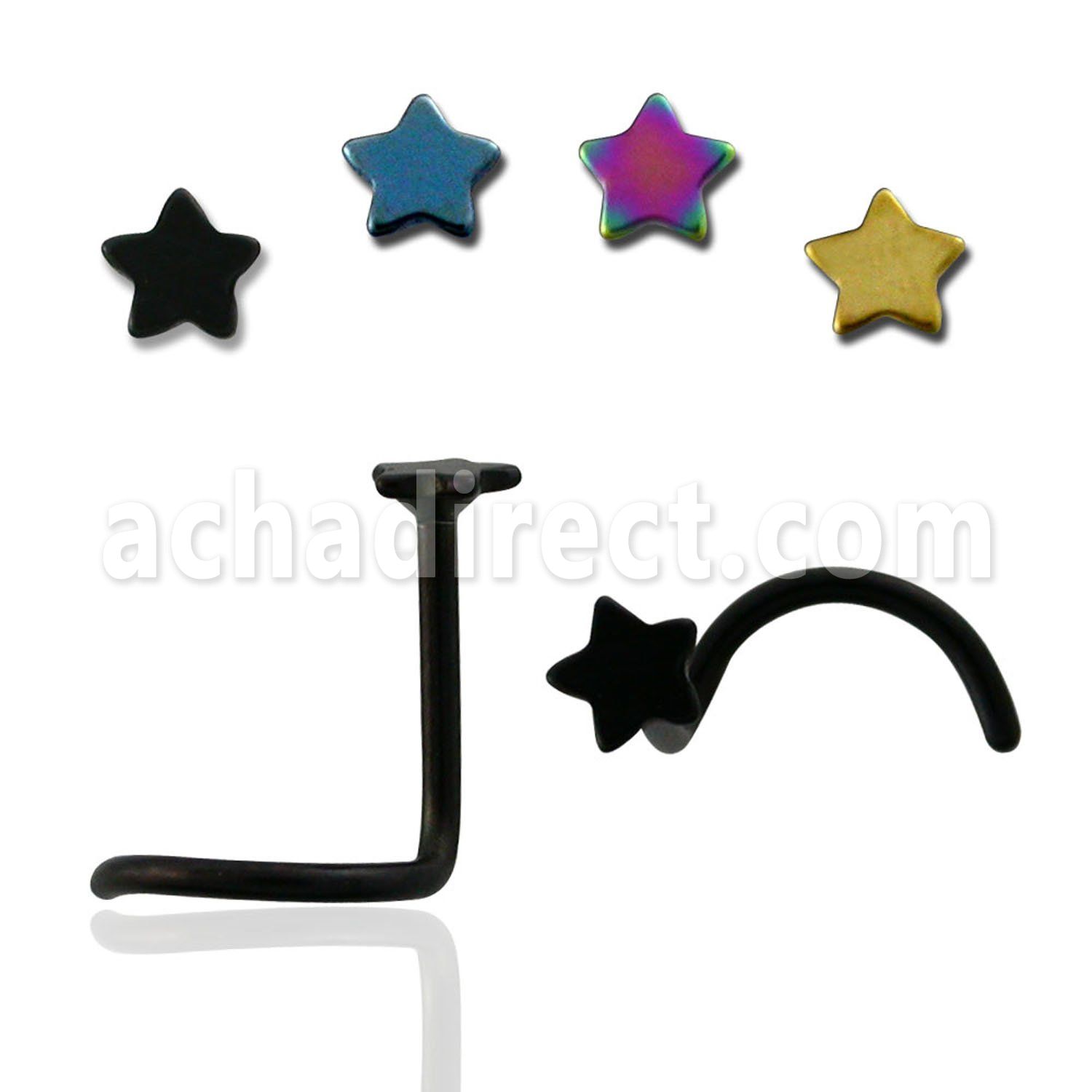 nsctsr piercing nariz l acero 316l anodizado estrella cristal centro distribuidor mayorista