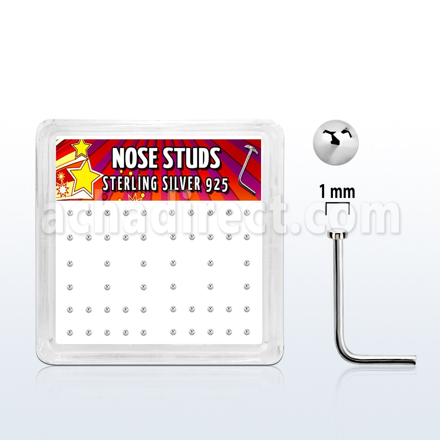 nsmx5 caja 52 piercing nariz plata 925 0 6mm redonda 1mm venta