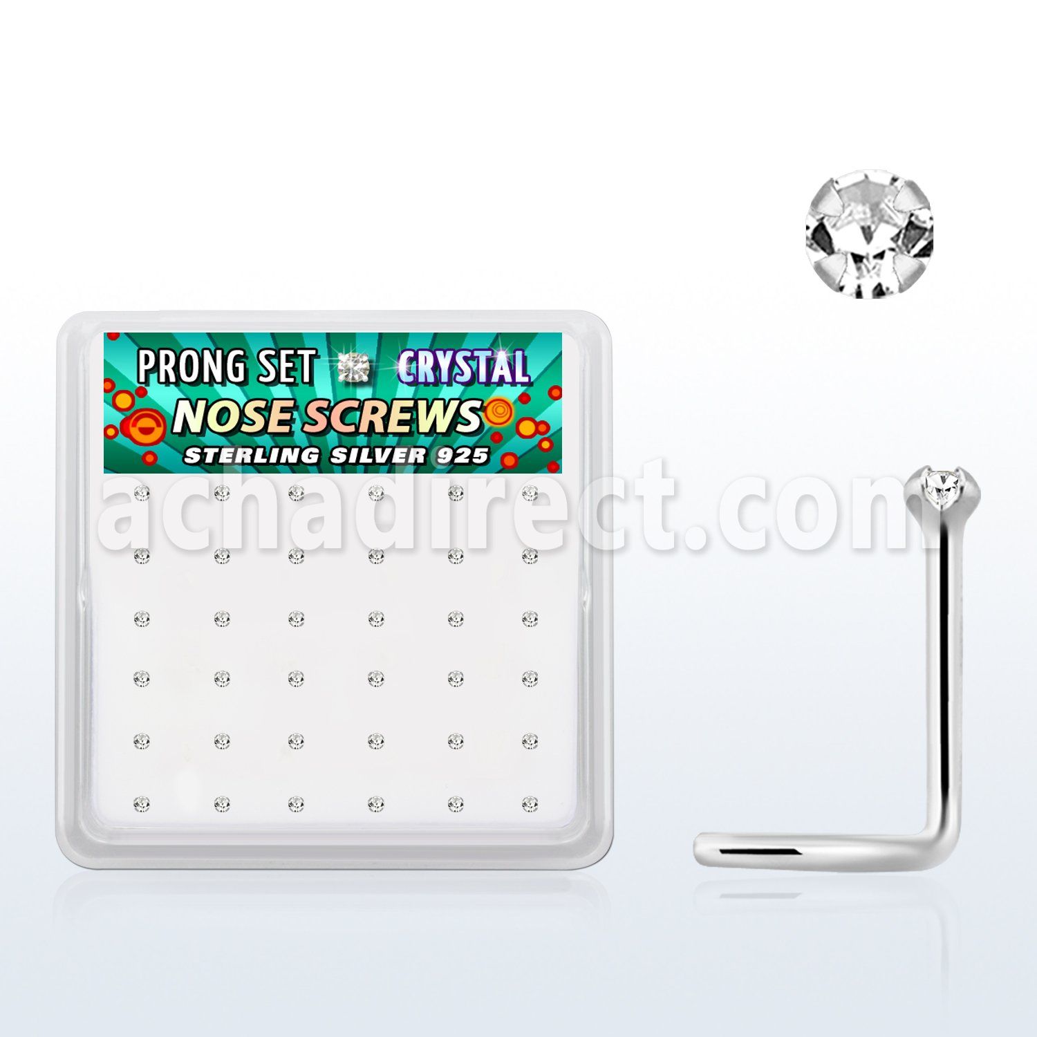nwp9cbx caja display 36 piercing nariz l plata esterlina 925 cristal 1 5mm al por mayor