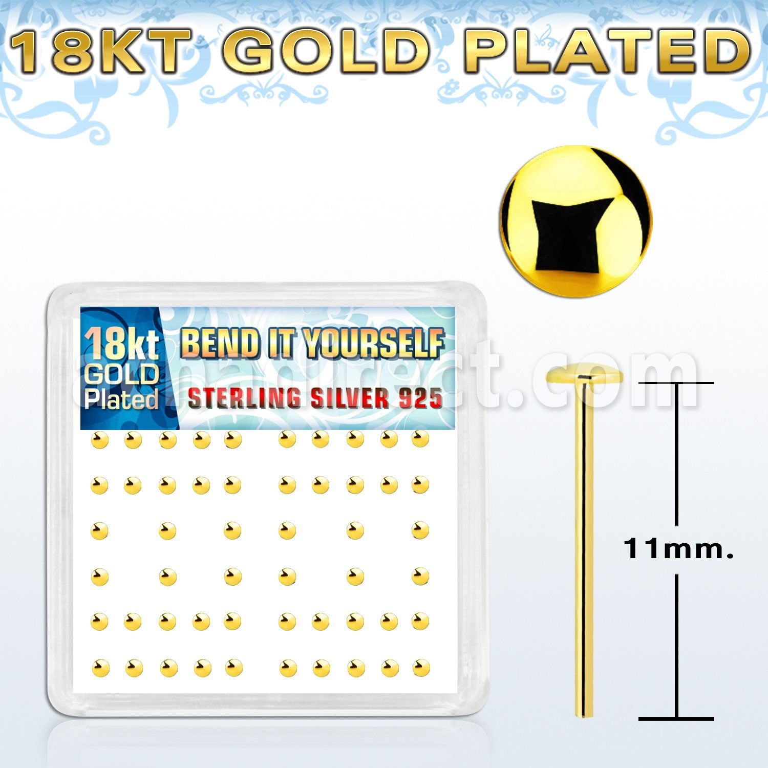 nymx3rg caja display piercing nariz doblar tu mismo plata 925 0 6mm oro 18 kts redonda 2mm distribuidor mayorista