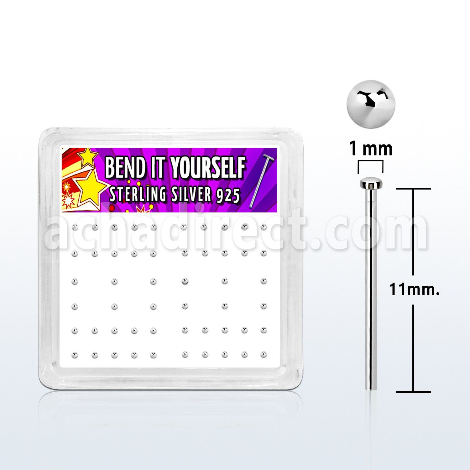 nymx5 caja 52 plata 925 piercing nariz doblar tu mismo 0 6mm redonda 1mm distribuidor mayorista