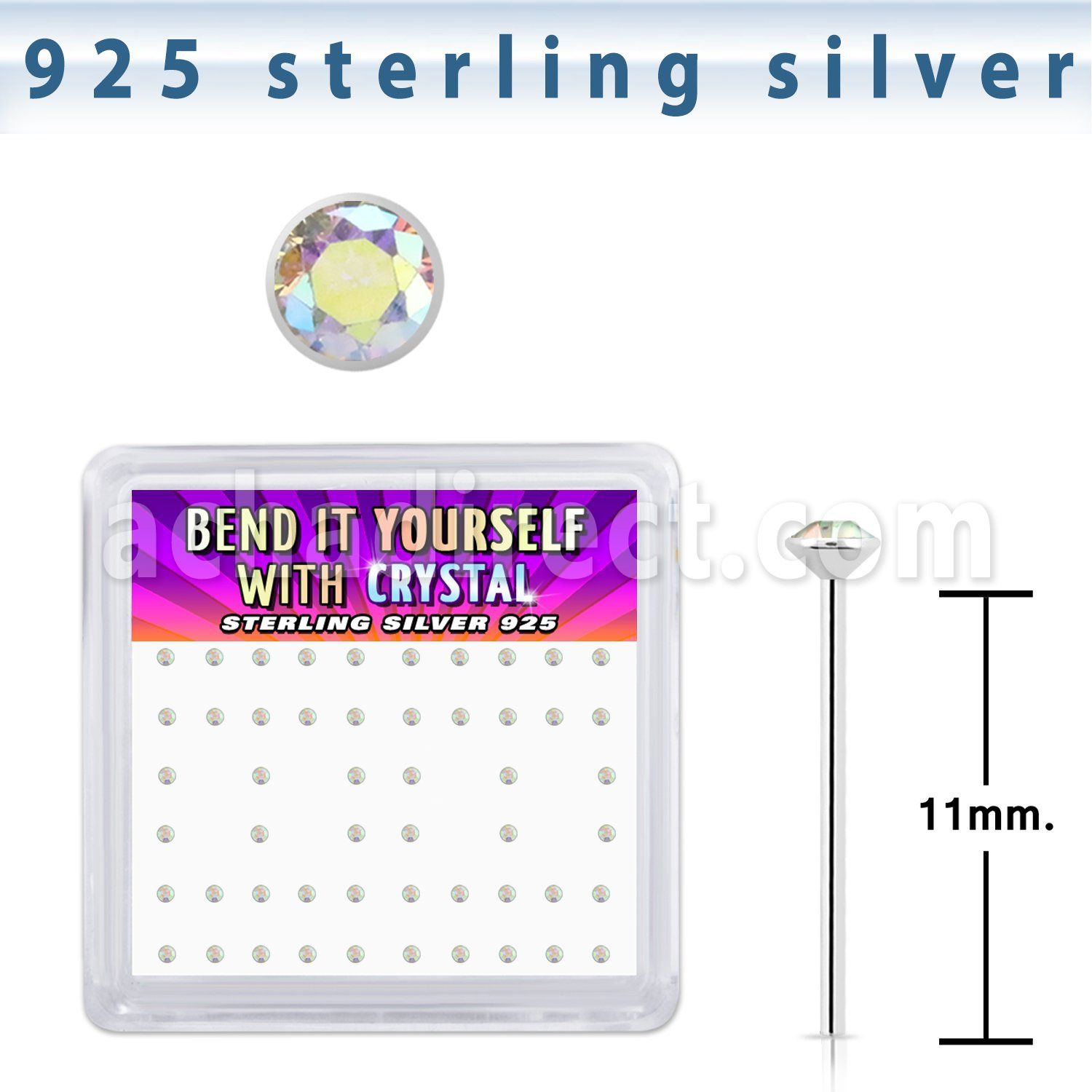 nyrdbxab silver bend it yourself nose studs 22g 52