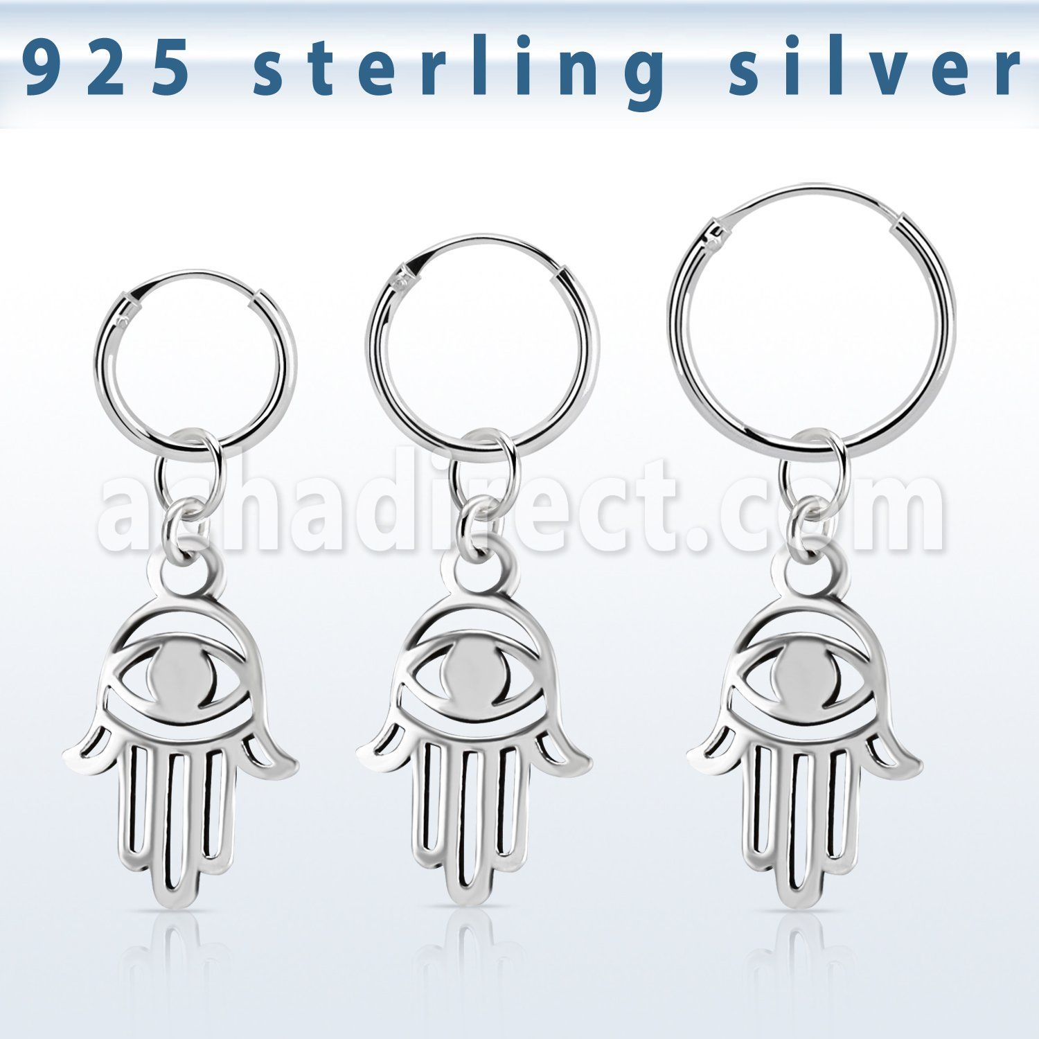 phod39 piercing helix aro liso plata esterlina plain silver hamsa colgante