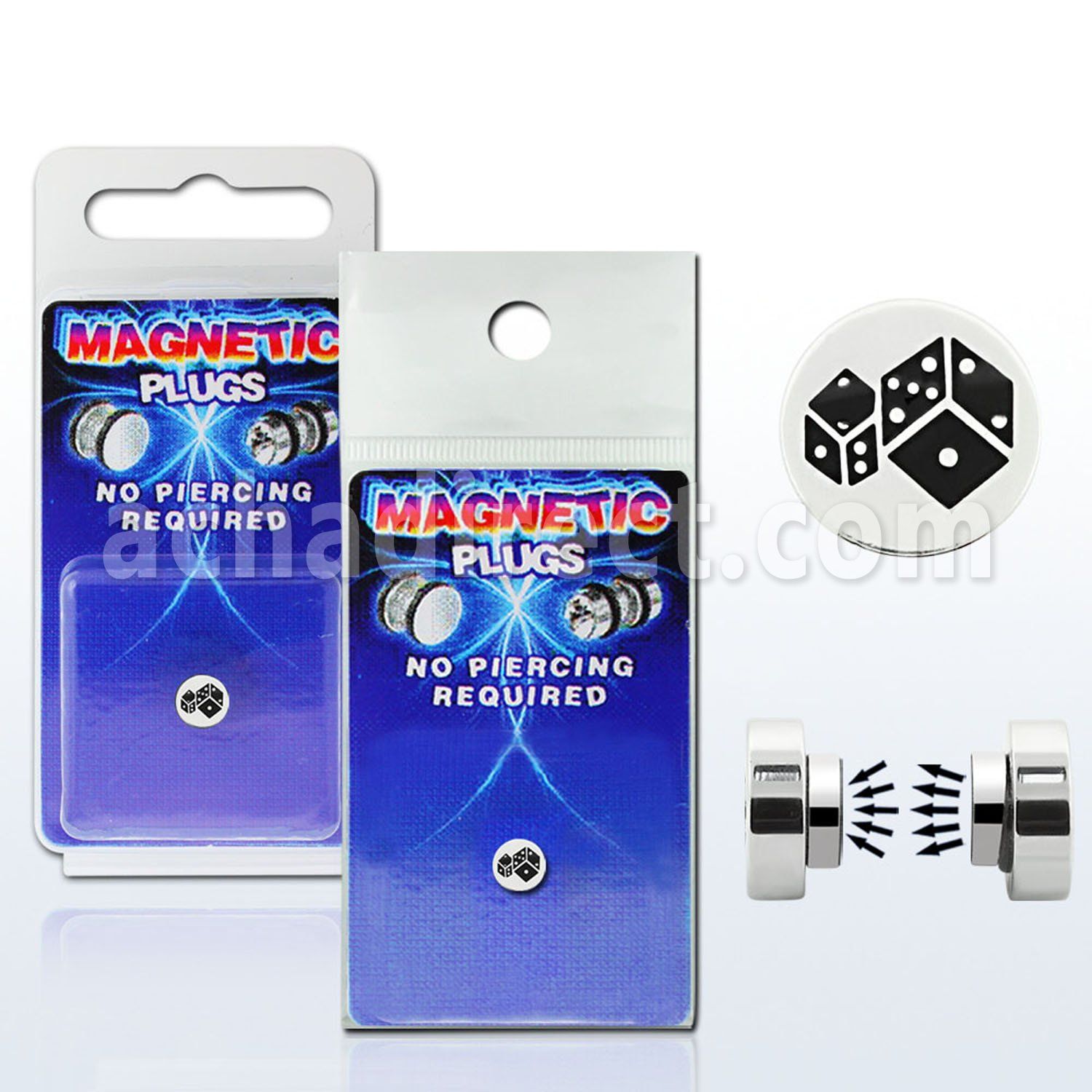 pkmp14 plug falso magnetico acero quirurgico logo dados 8mm 1 pieza distribuidor