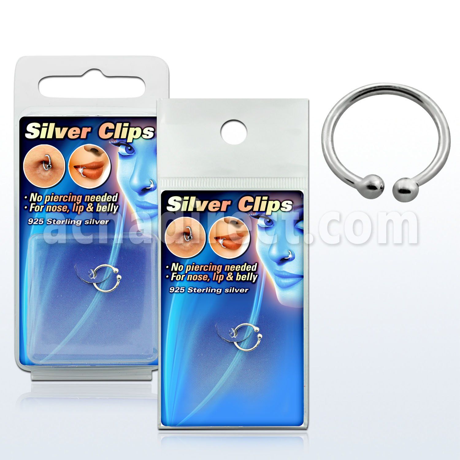 pksc1 surtido piercings falsos clips nariz falsos plata esterlina 925 8mm 1 pieza venta
