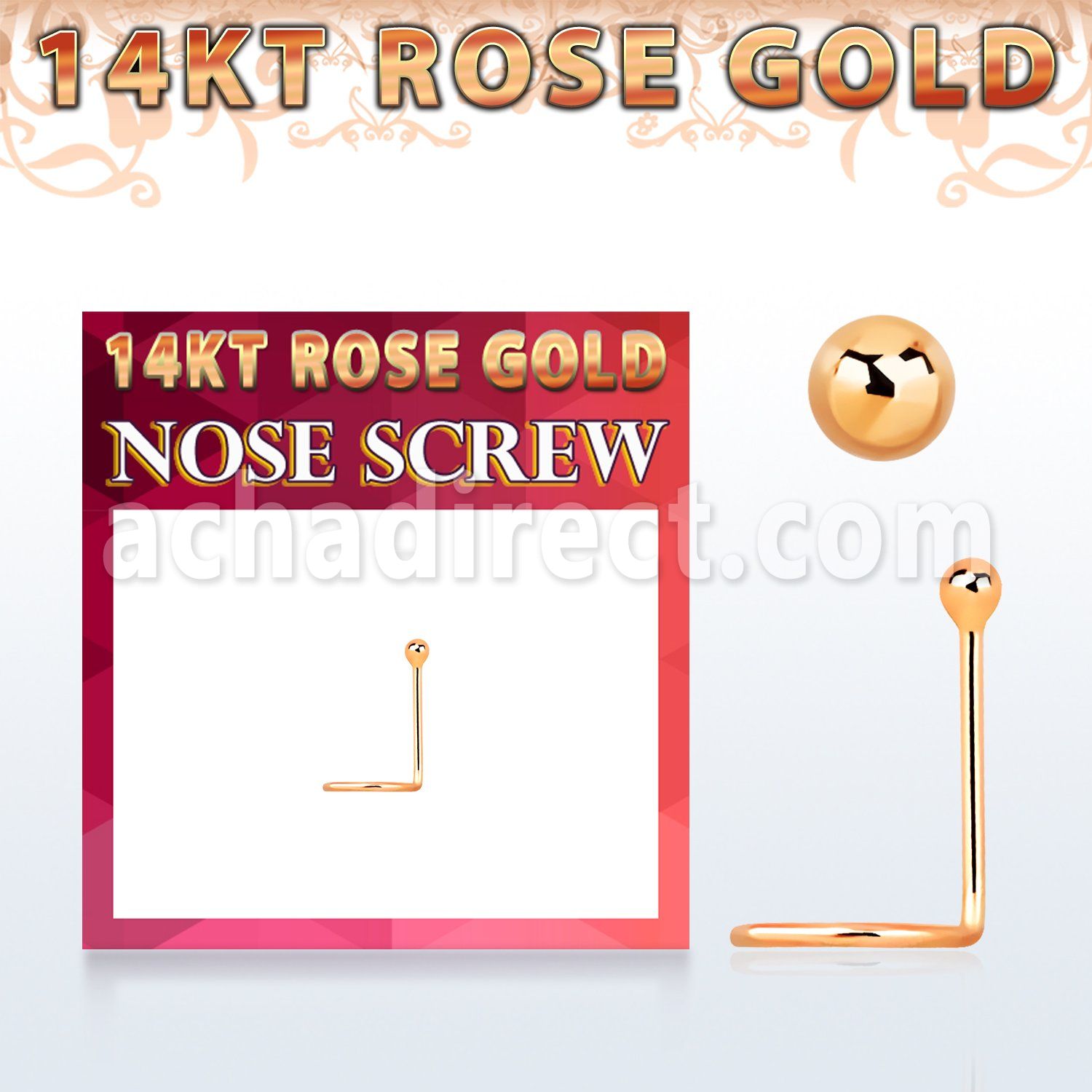 rscb1 piercing nariz oro rosa 14 kts 0.6mm bola 1 5mm distribuidor mayorista