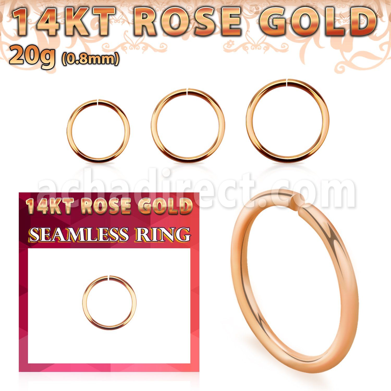 rsel20 anillo continuo oro rosa 14 kts al por mayor