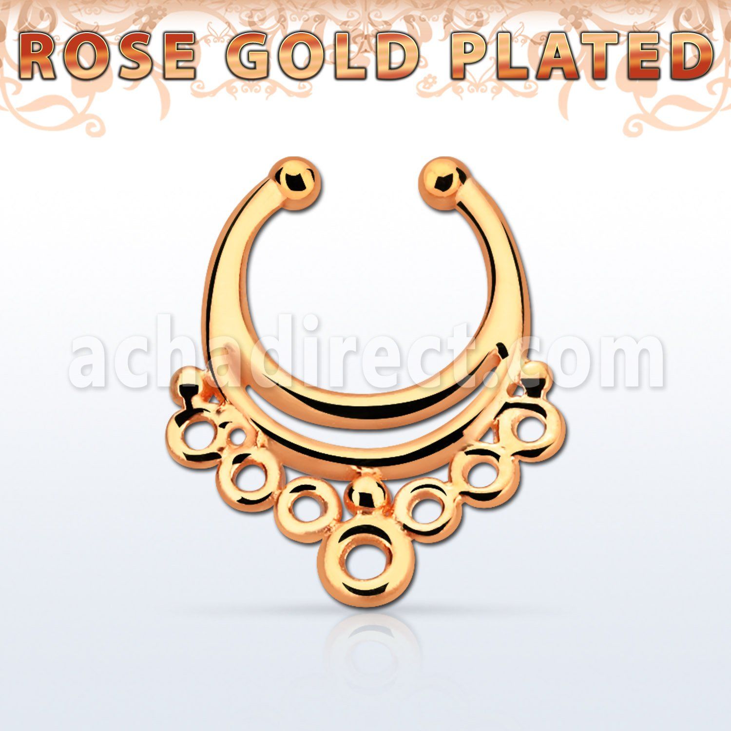 rssepd1 septum click falso plata 925 oro rosa 1mm indio 12mm al por mayor