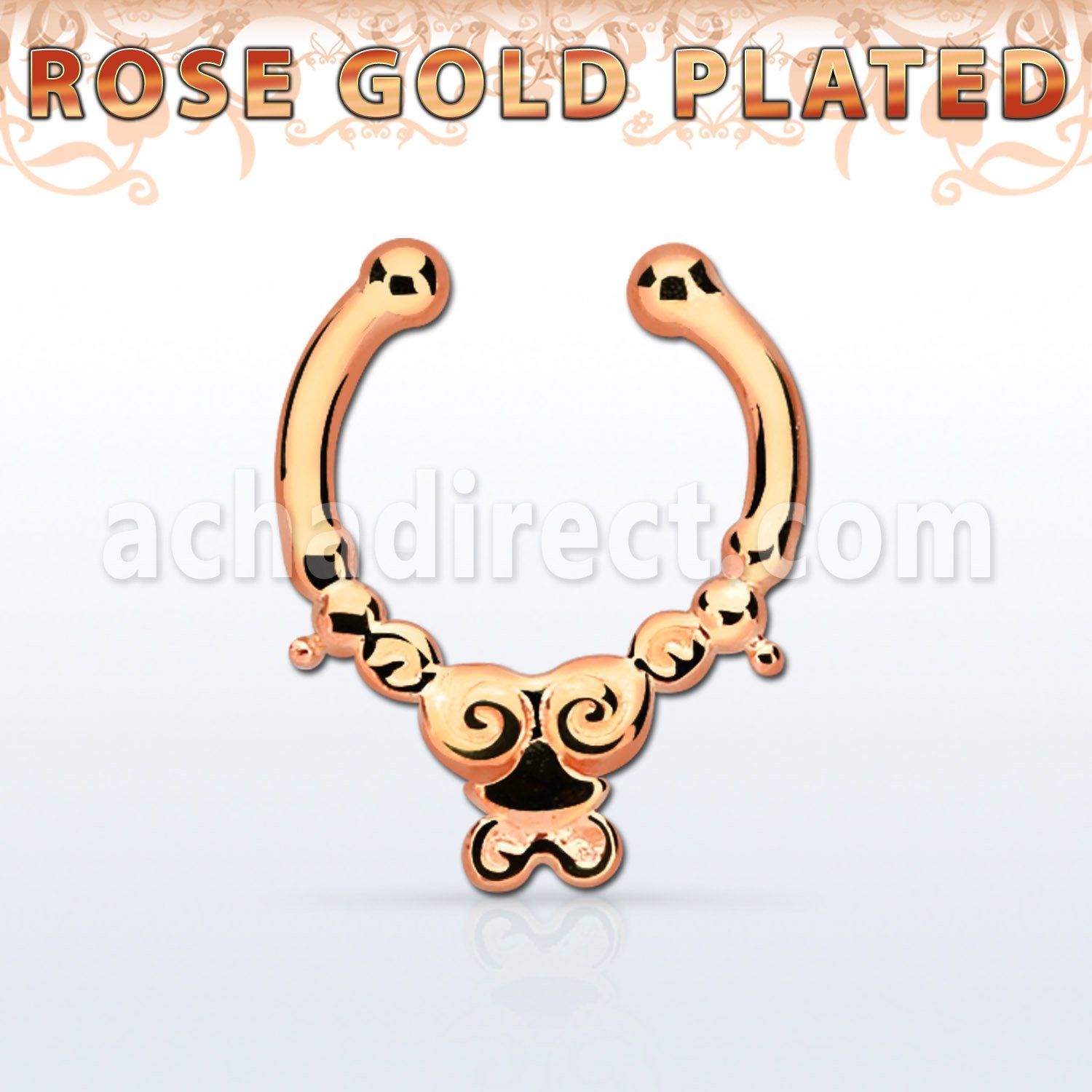 rssepd2 septum click falso plata 925 oro rosa 1mm indio 12mm mayorista