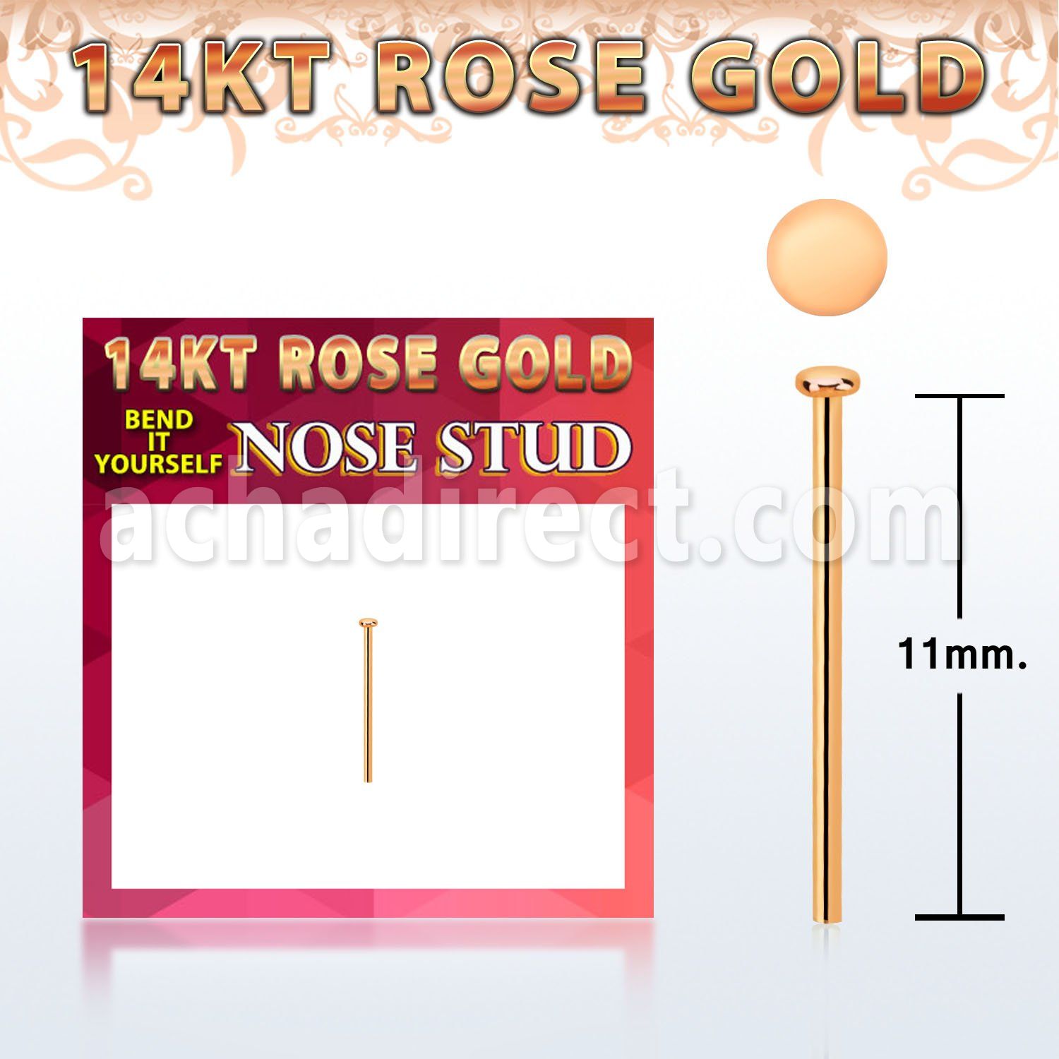 rysrd1 piercing nariz doblar tu mismo oro rosa 14 kts 0 6mm redonda 1mm mayorista