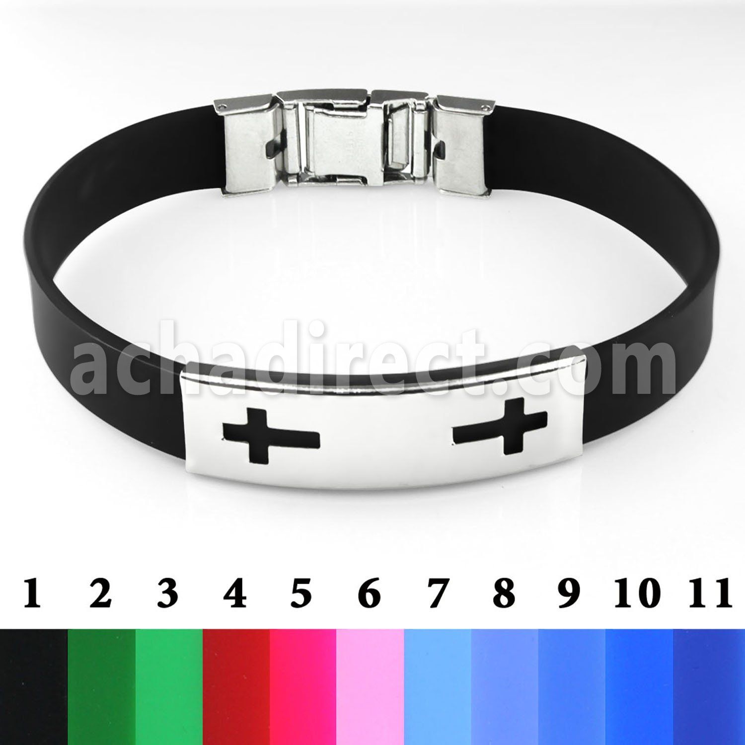 sbl28 brazalete banda piel placa brillo espejo acero inoxidable cruces cortadas al por mayor
