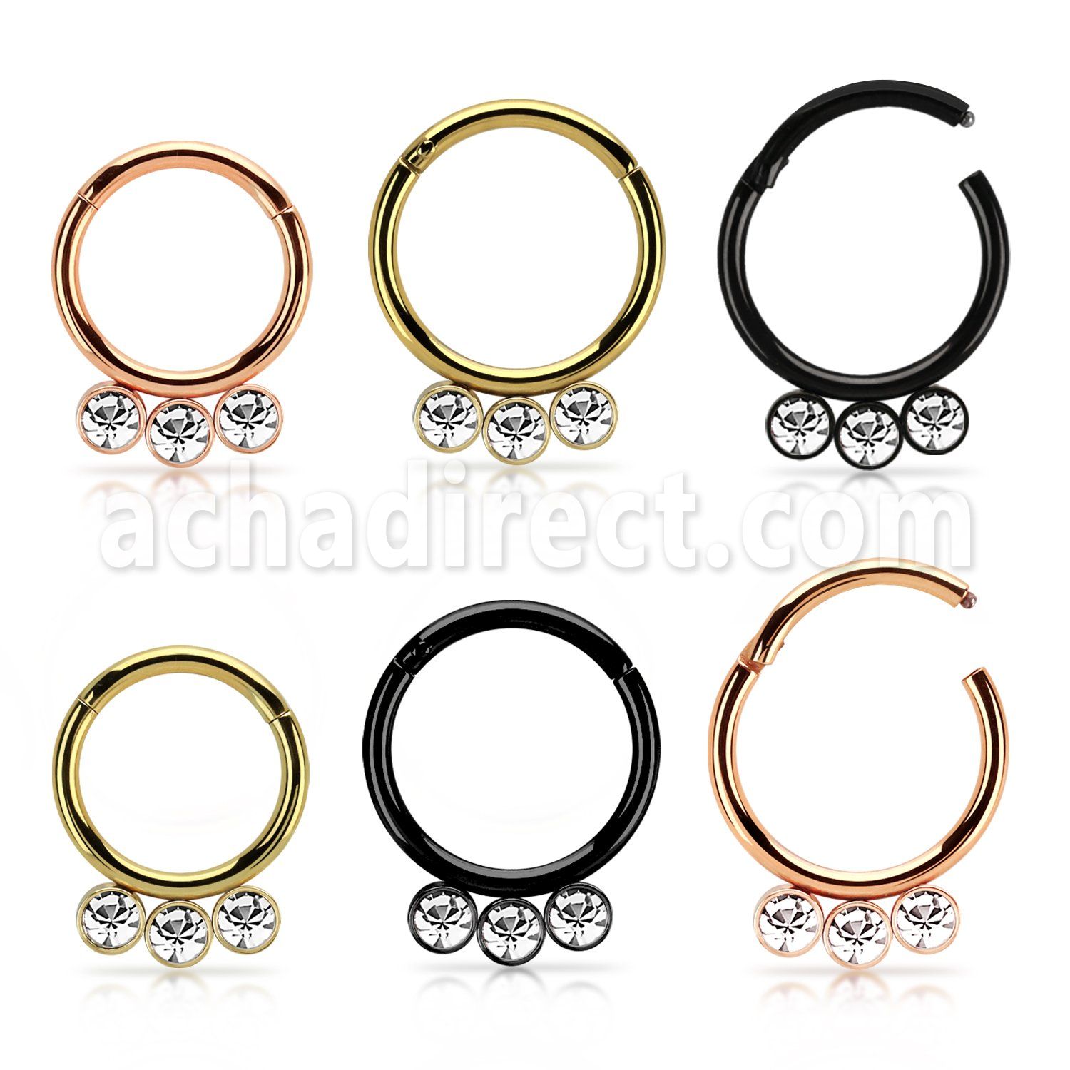 seght16f aro segmento bisagra acero quirurgico anodizado cristales