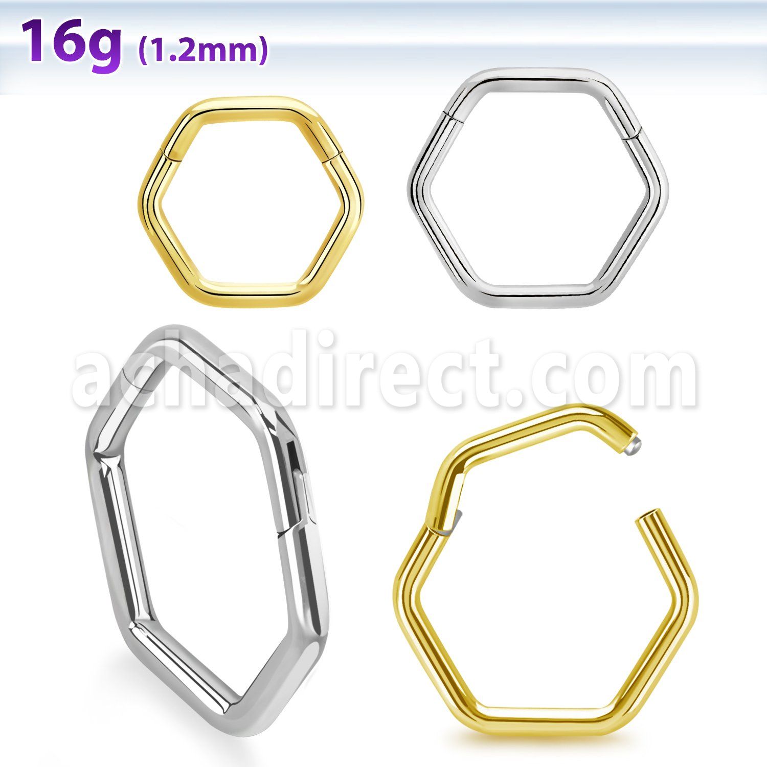 sgsh13 steel hinged segment ring 16g hexagon shape